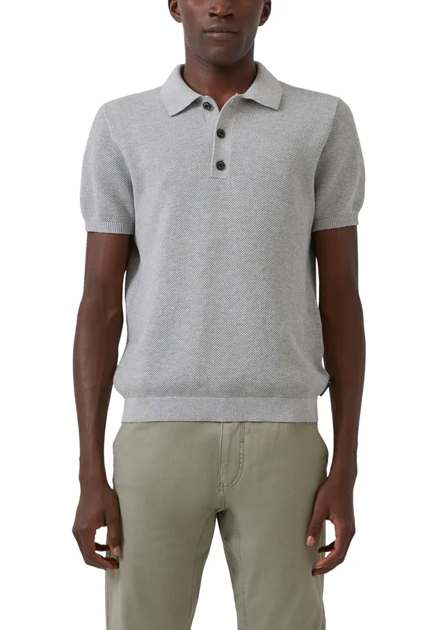 s.Oliver RED LABEL Strick-Polo Herren strukturiert