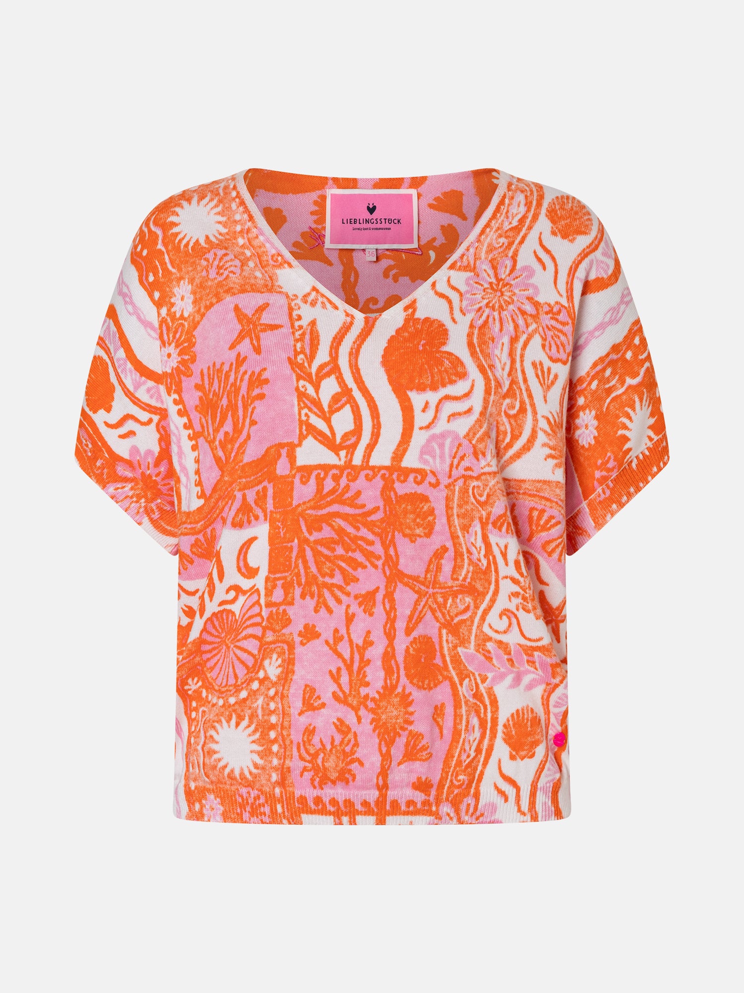 Lieblingsstück BlancheL Kurzarm Pullover orange Baumwolle
