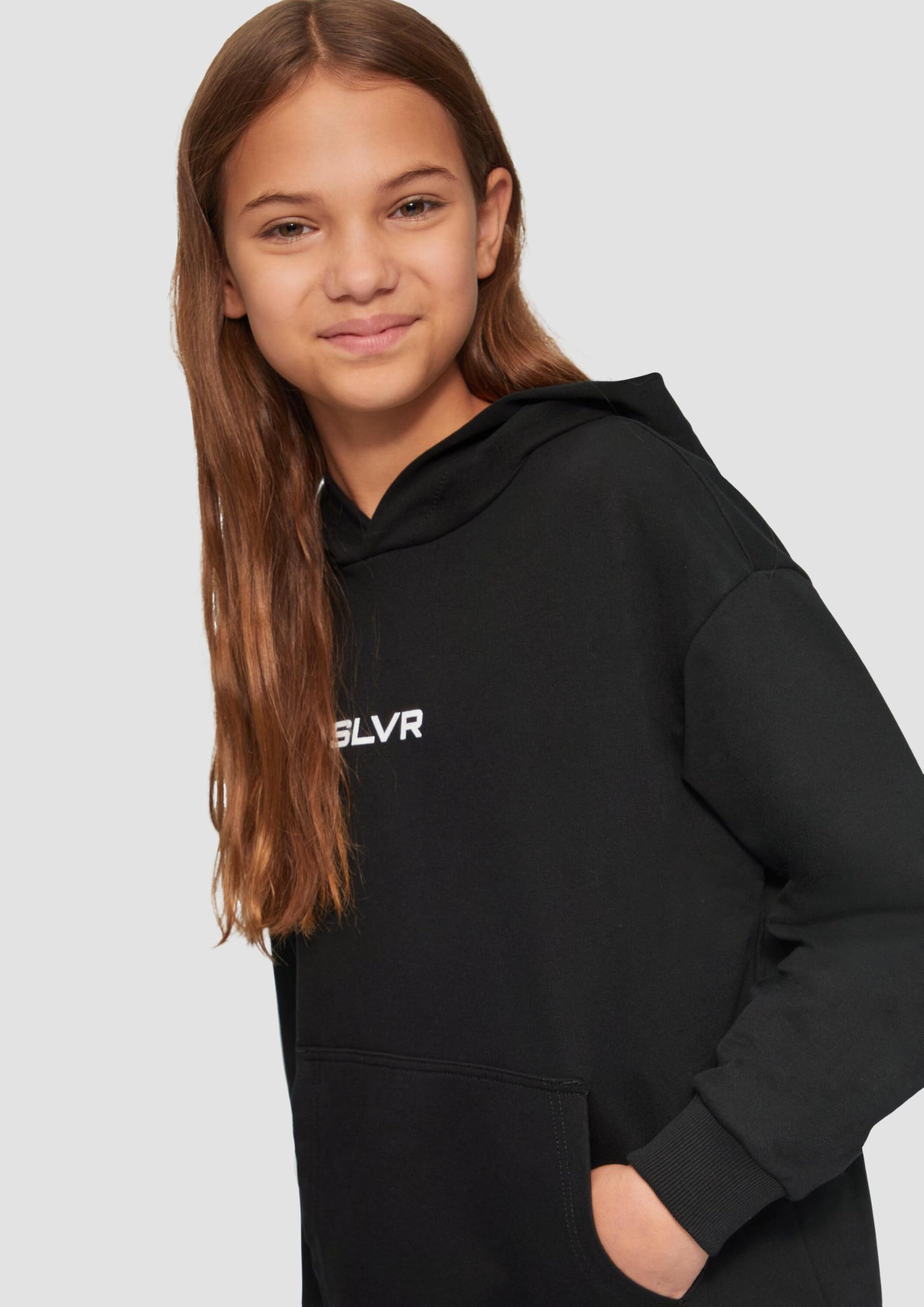 s.Oliver Junior Kapuzen-Sweatshirt Unisex grau mit Print