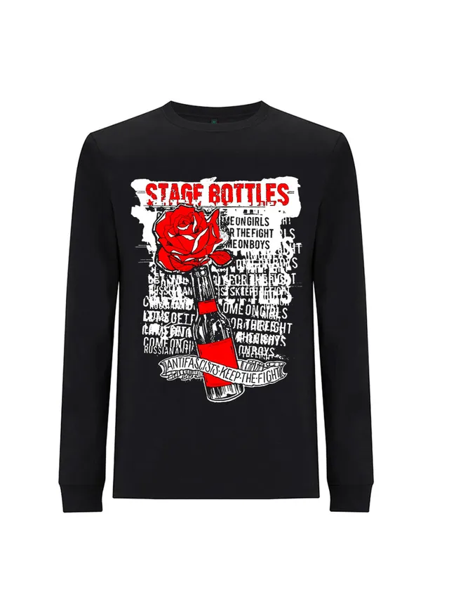dna merch Stage Bottles Antifascists Longsleeve Bio Unisex