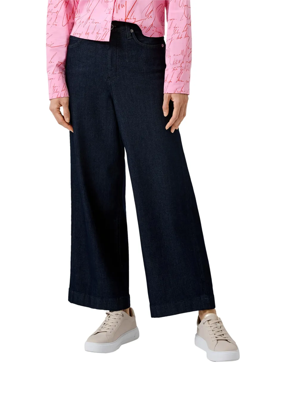 s.Oliver Junior Suri Cropped-Jeans Regular Fit High Rise Wide Leg Navy 40