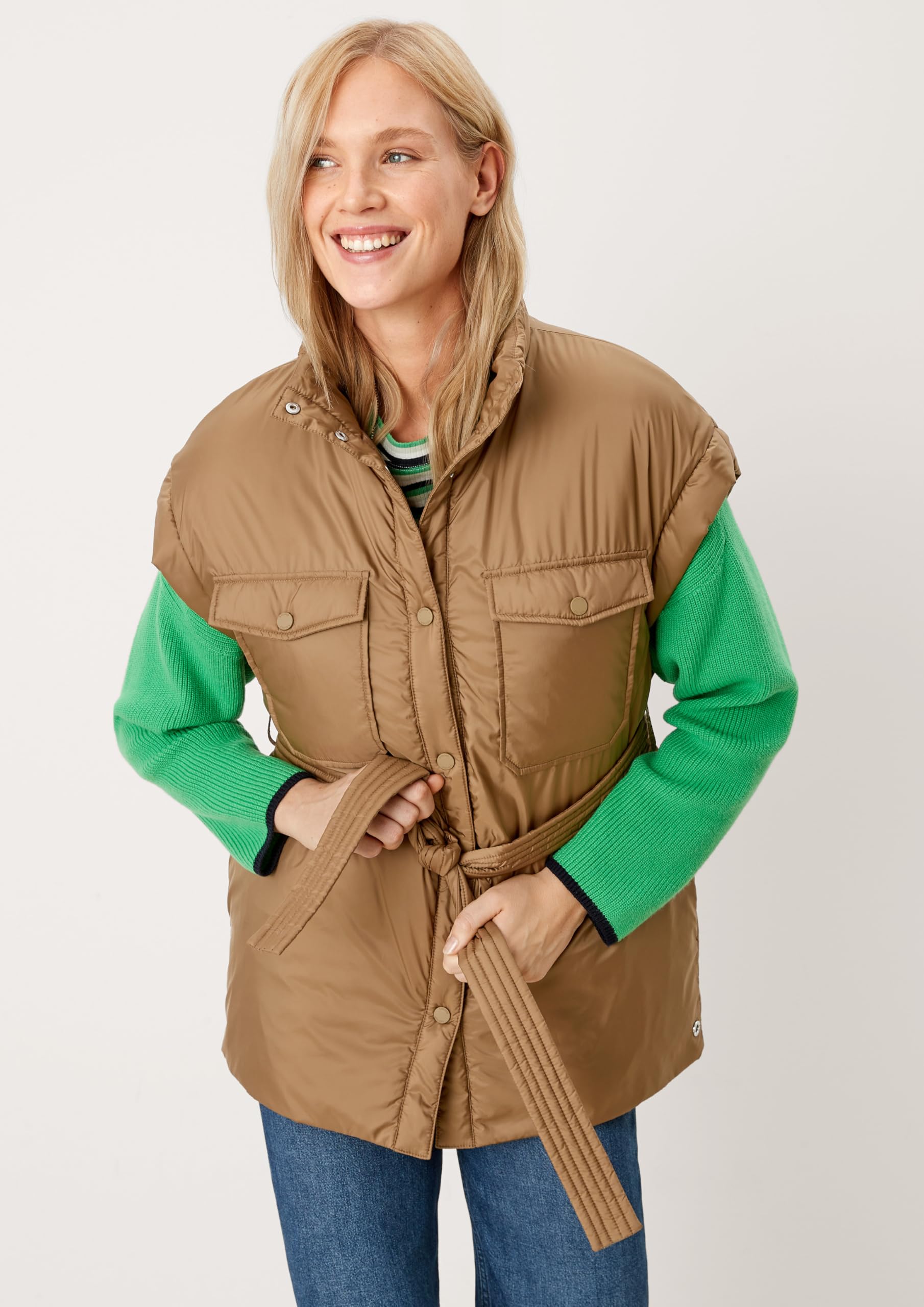 s.Oliver RED LABEL Steppweste Damen mit Gürtel wattiert