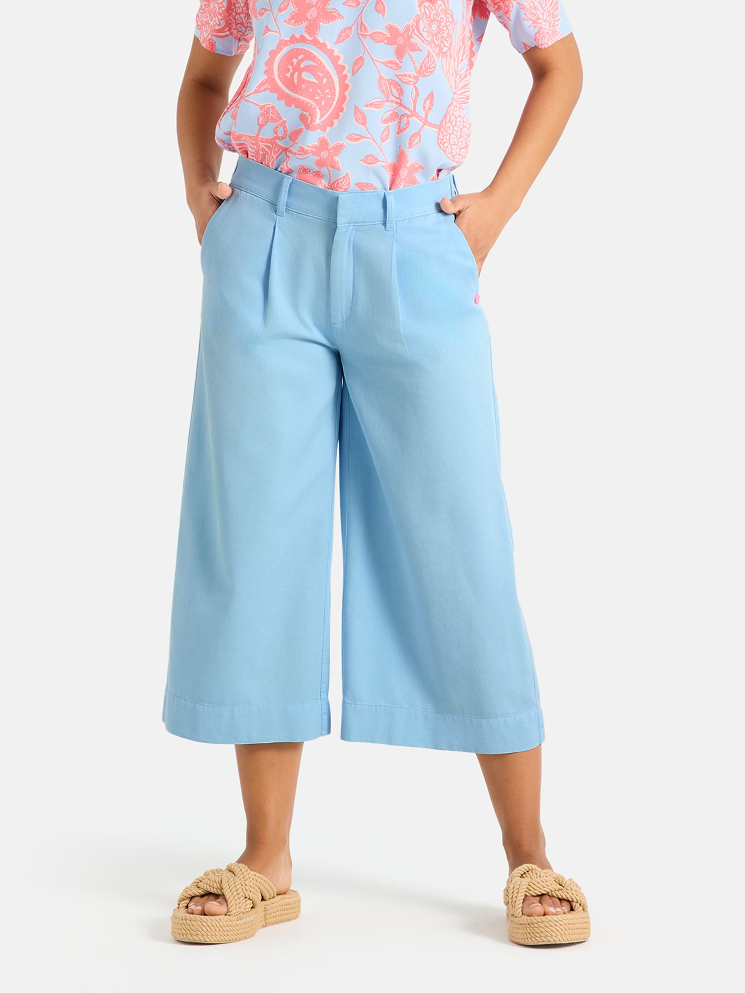 Lieblingsstück Culotte offwhite aus Baumwollmix weit