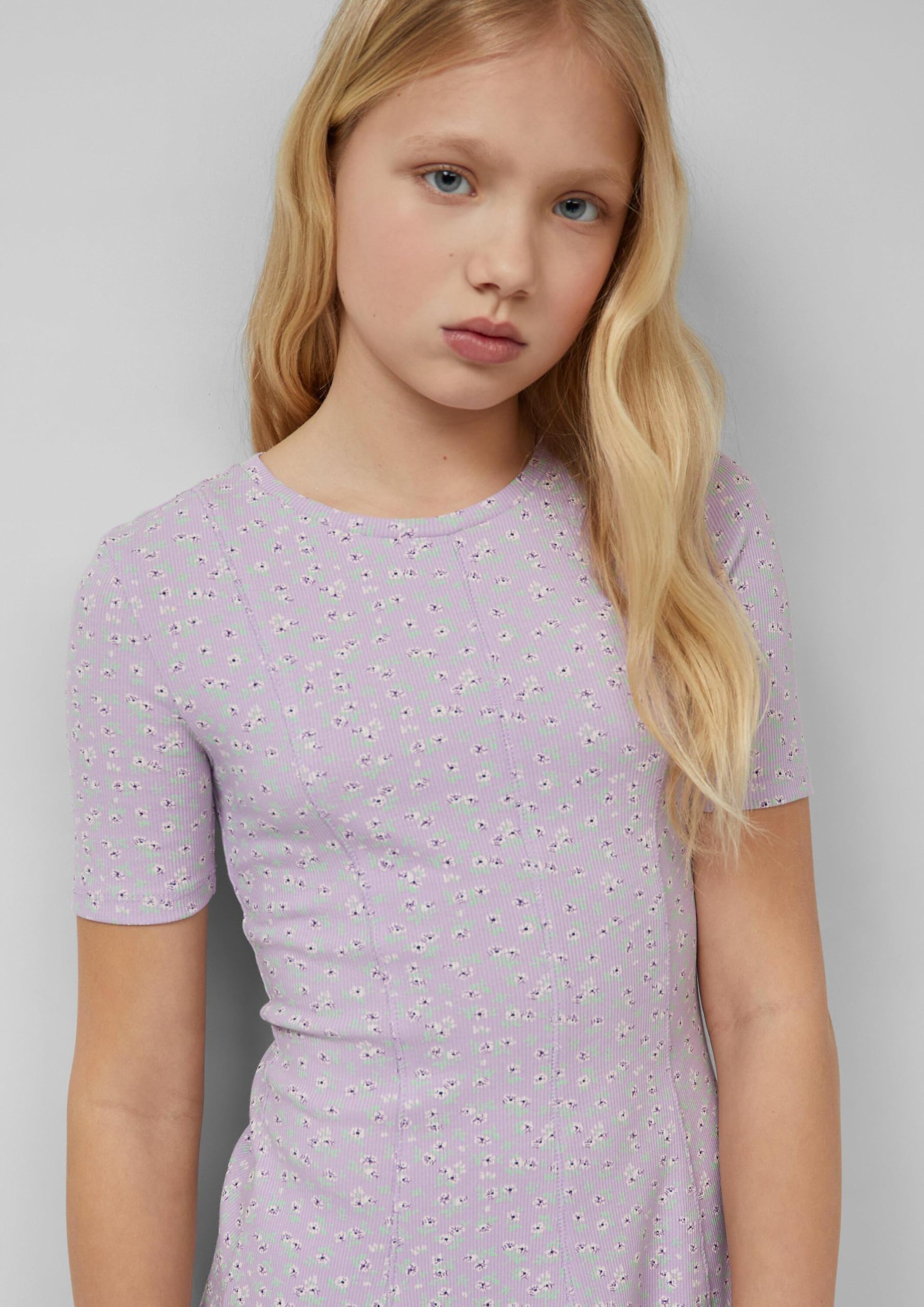 s.Oliver Kleid Rippstruktur A-Form Gr.134 flieder elastisch