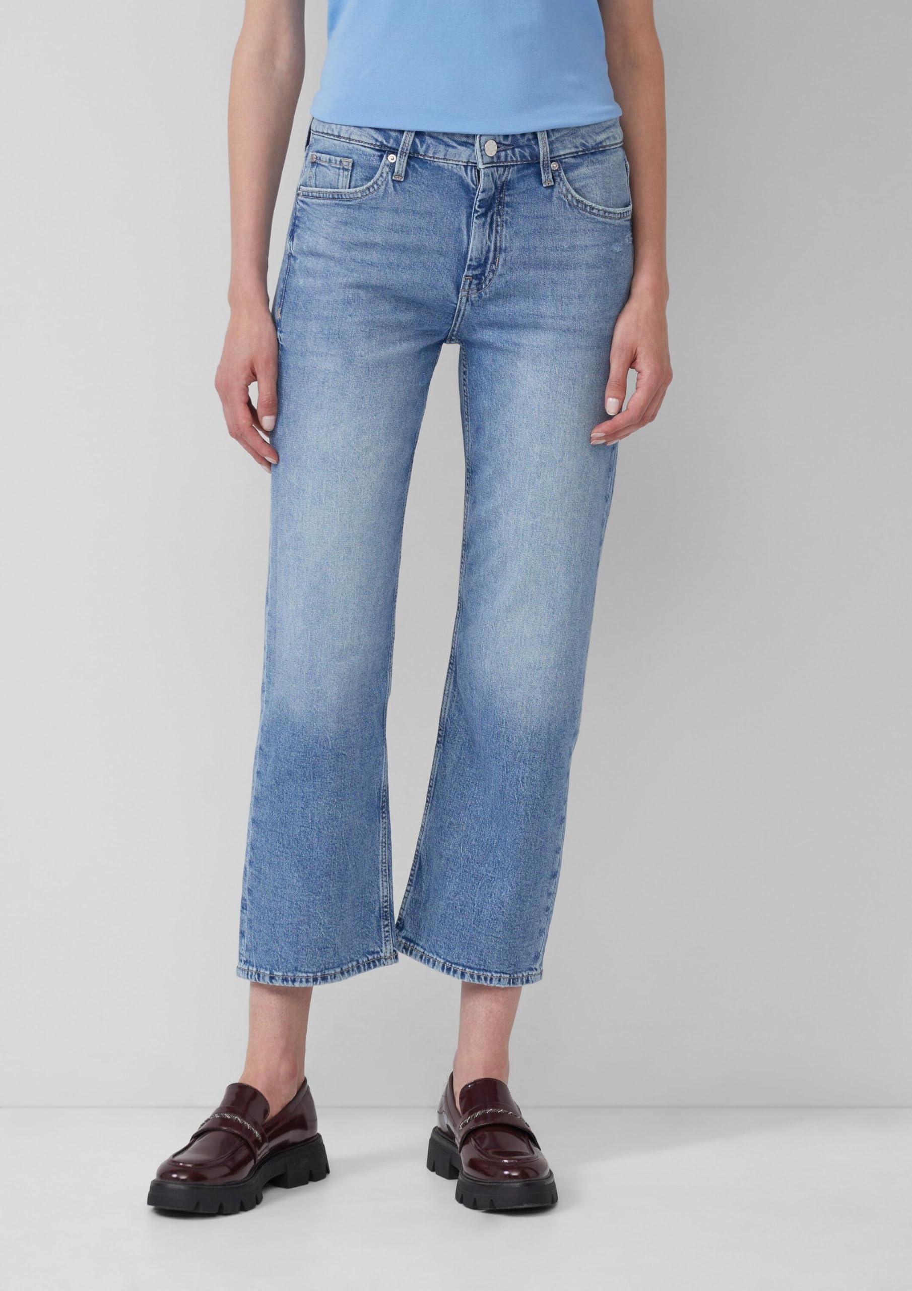s.Oliver Jeans Karolin Straight Cropped Gr.46 Blau