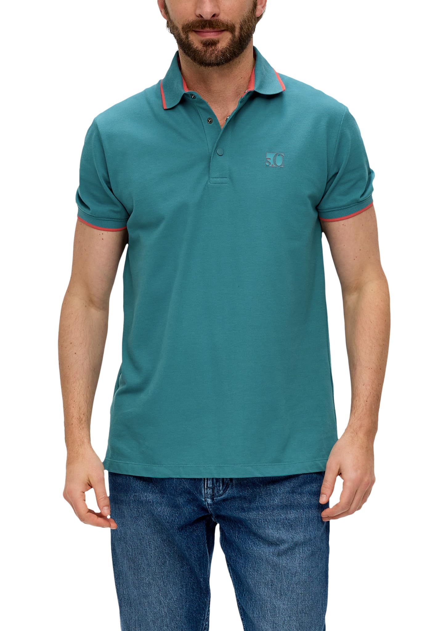 s.Oliver Poloshirt Logo Baumwollstretch orange S