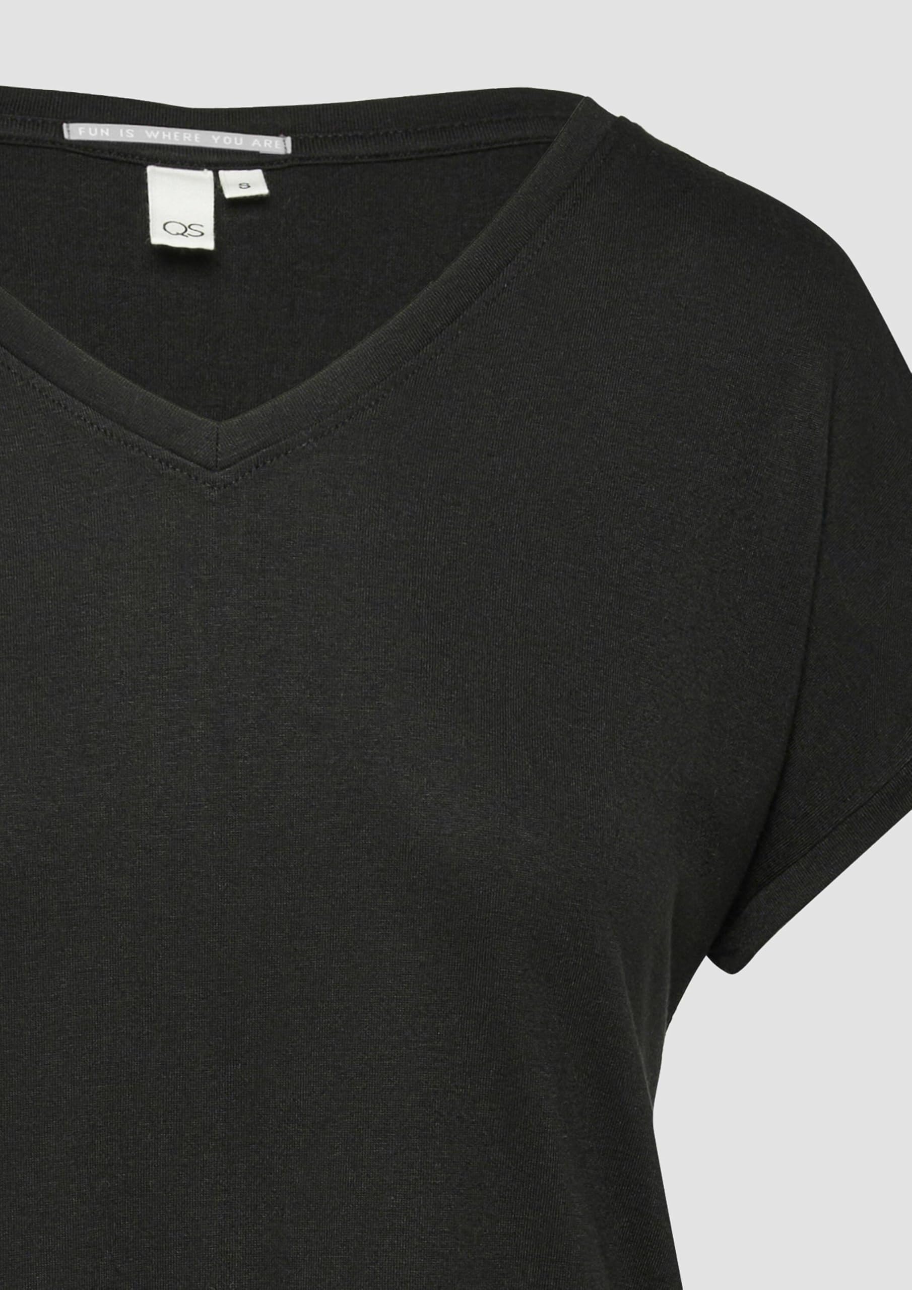 QS by s.Oliver lockeres T-Shirt Modalmix Damen leger