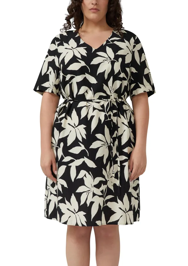 s.Oliver Red Label Kleid mit Gürtel Print Gr.48