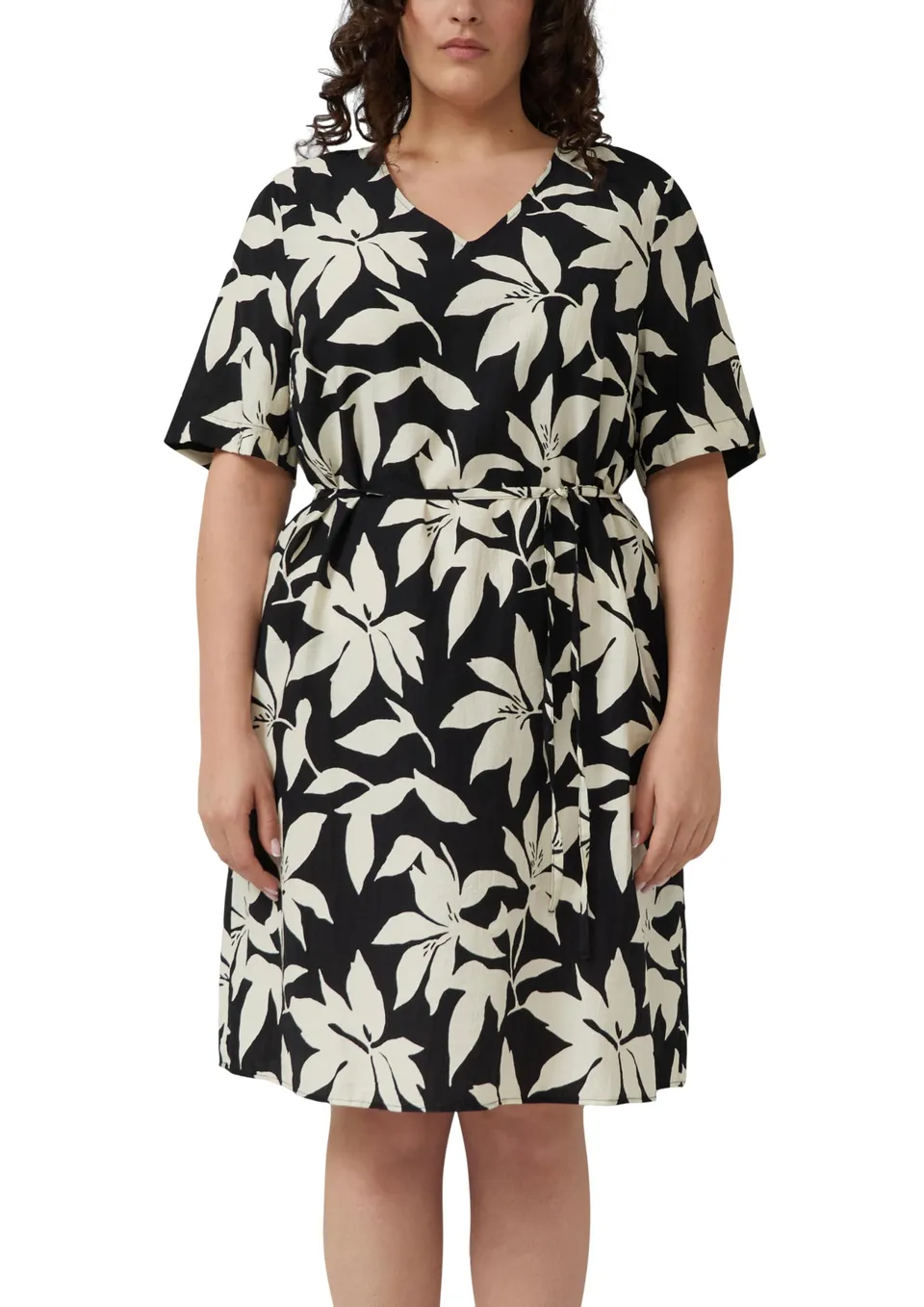 s.Oliver Red Label Kleid mit Gürtel Print Gr.48