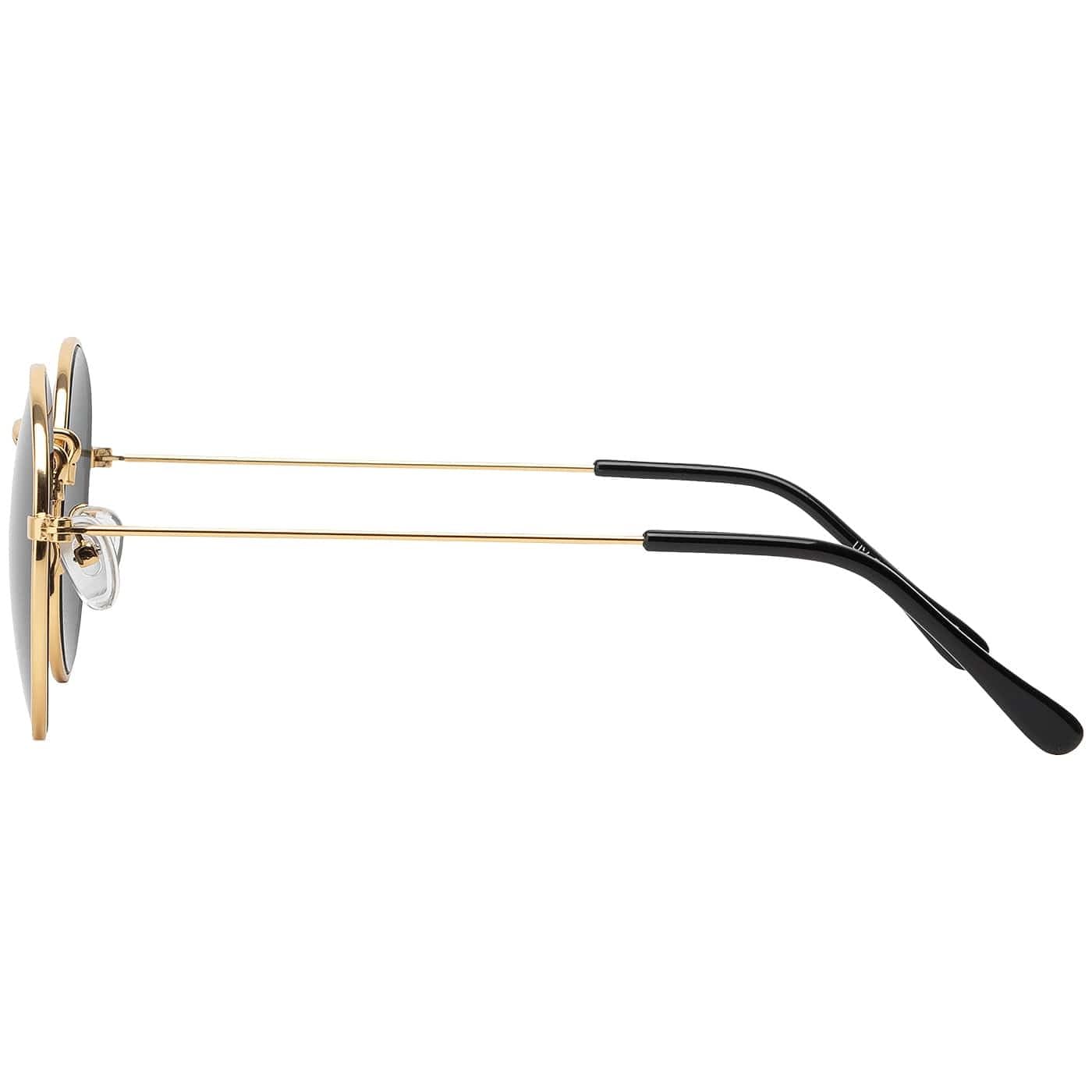 BEZLIT Retro Runde Sonnenbrille Schwarz-Gold UV400