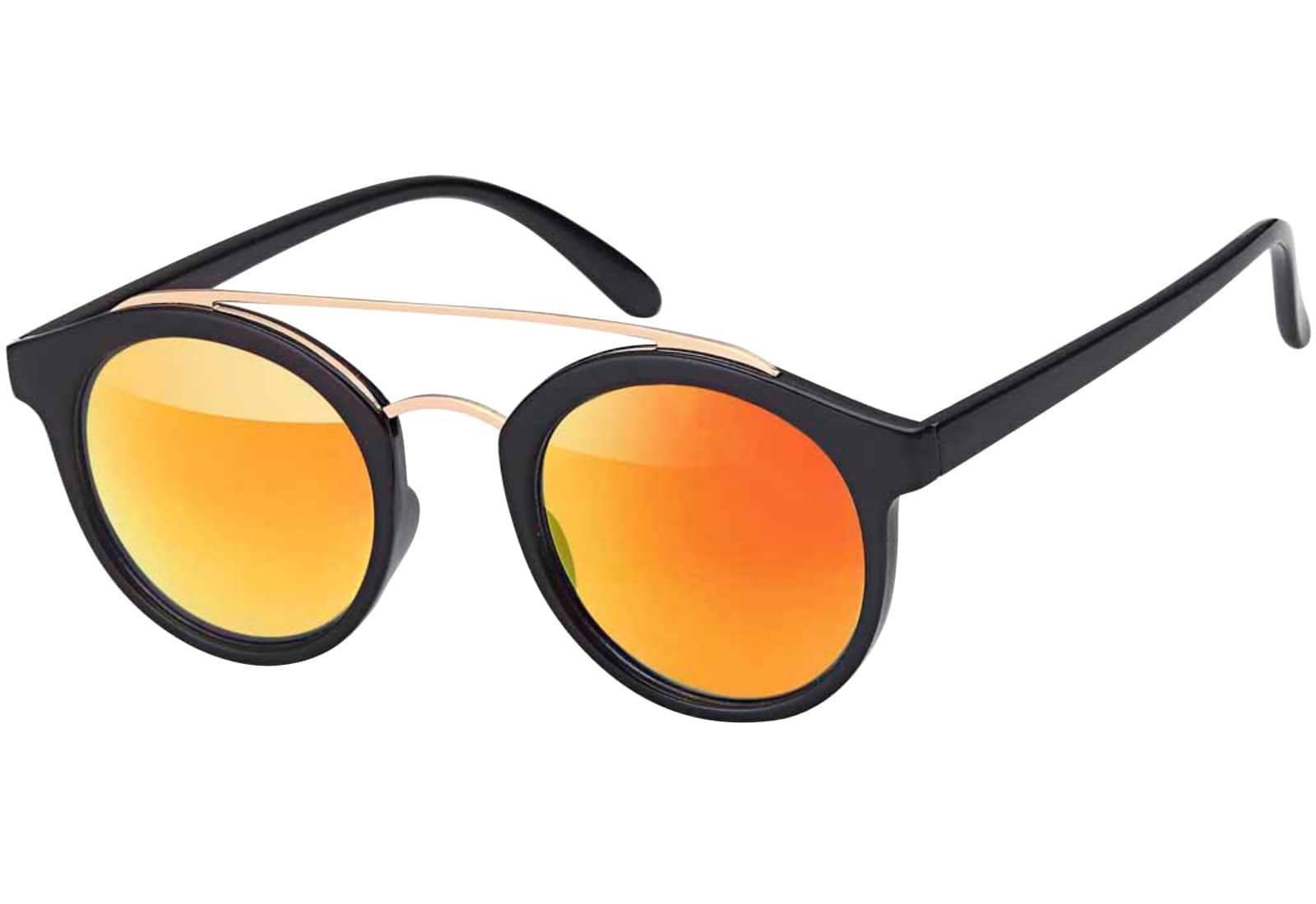 BEZLIT Unisex Sonnenbrille Doppelsteg Schwarz Gold UV400