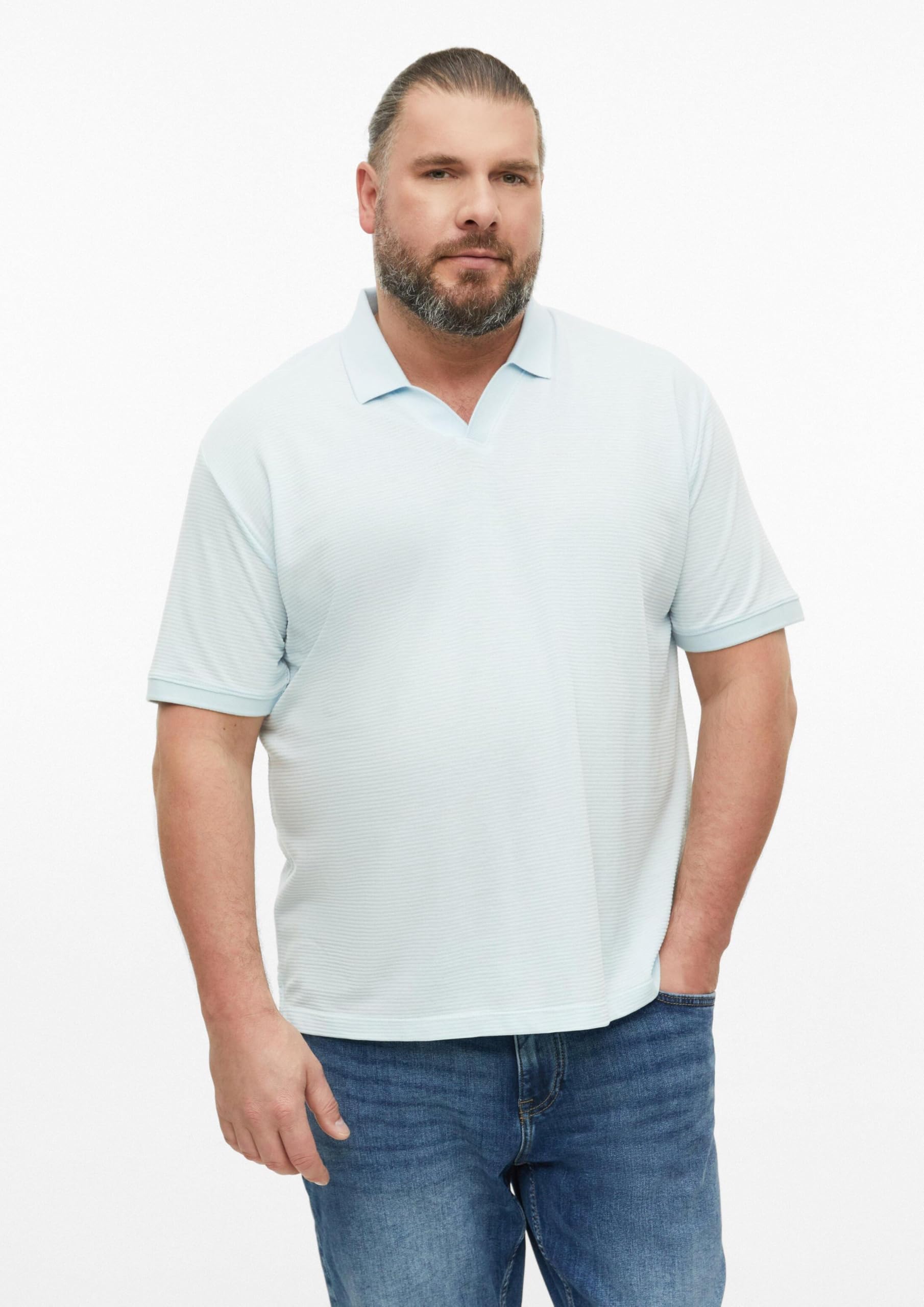 s.Oliver Junior Polo-Shirt hellblau Jacquard Kurzarm