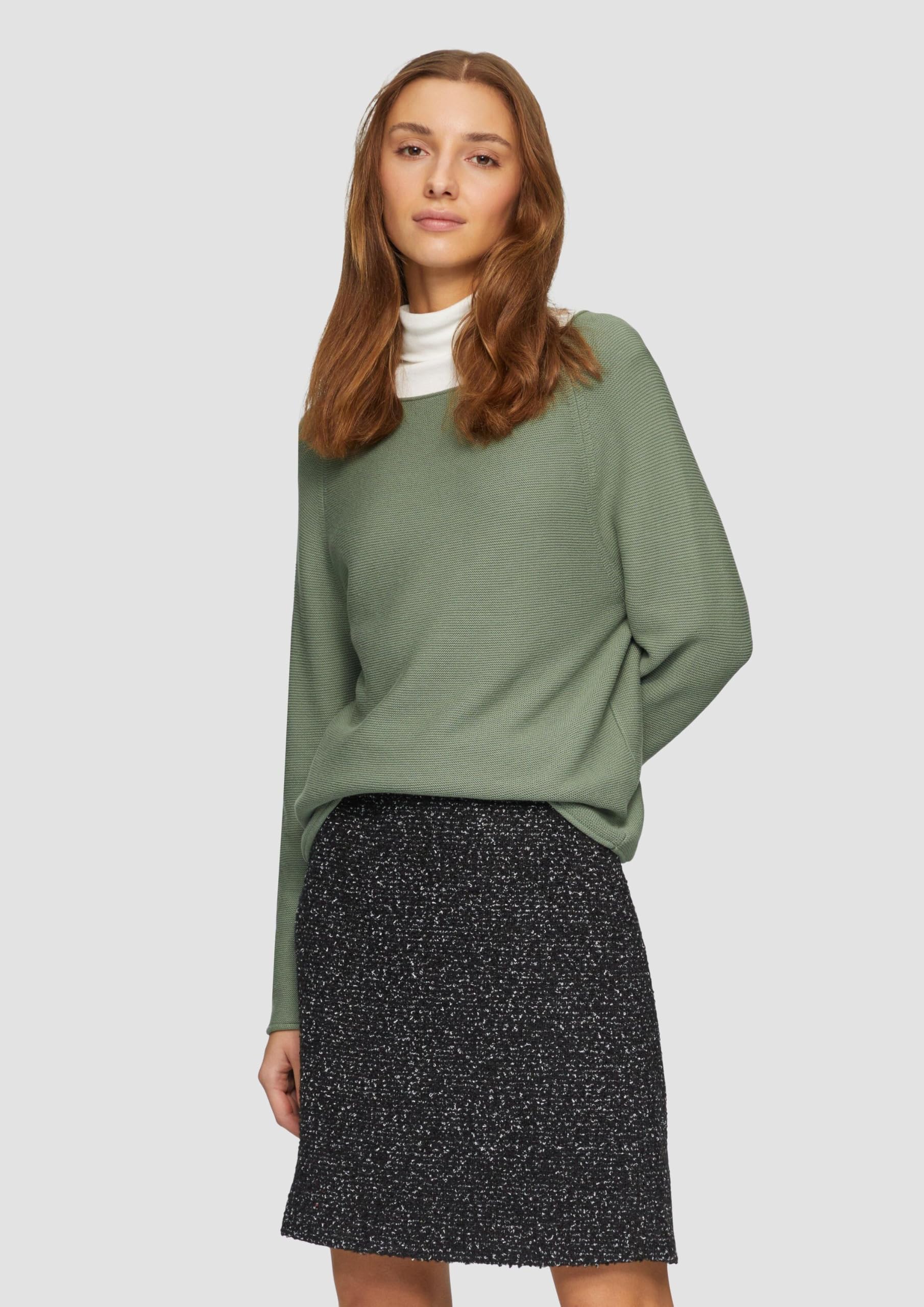 s.Oliver Strickpullover U-Boot-Ausschnitt Rollsaum gestreift