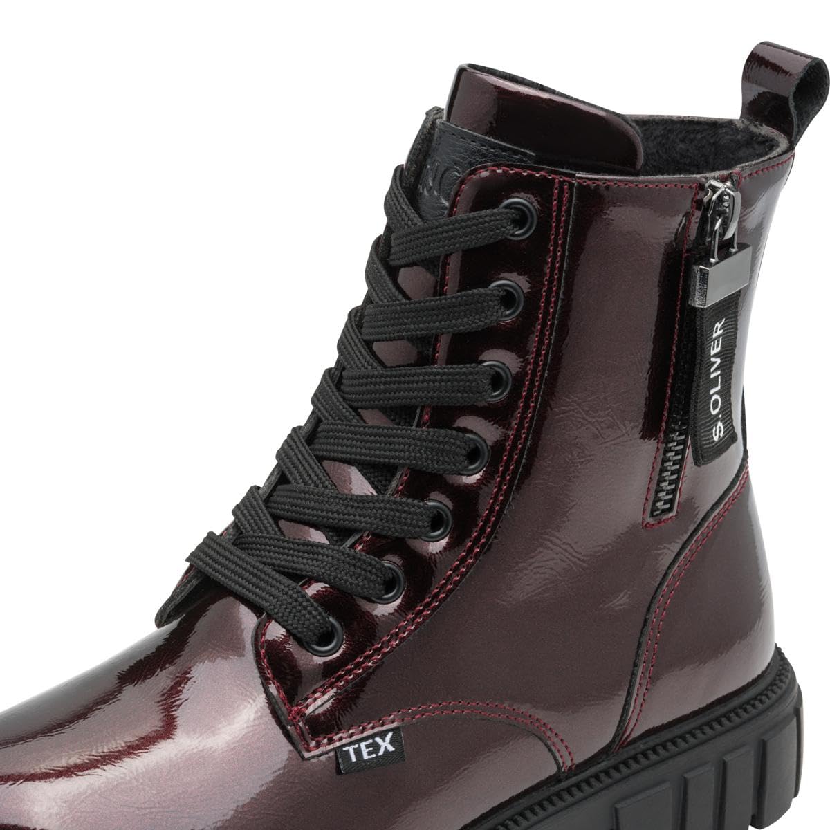 s.Oliver Junior Stiefeletten Bordeaux Pat Reissverschluss