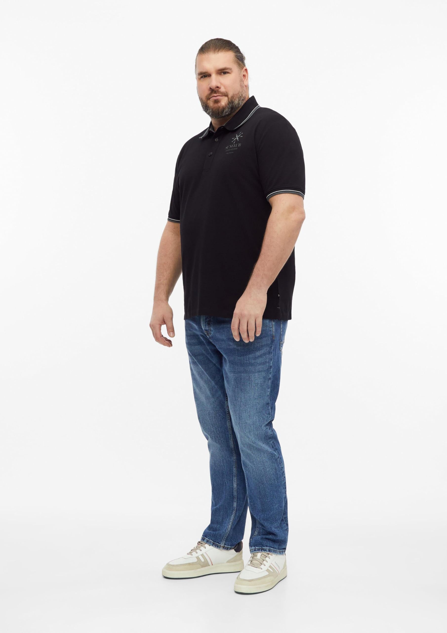 s.Oliver Junior Polo Baumwoll-Piqué schwarz Regular Fit