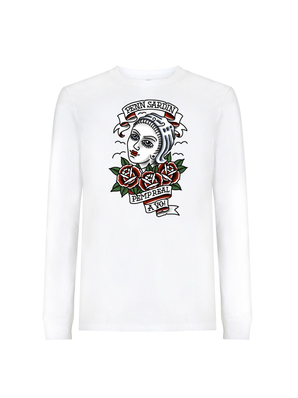dna merch Penn Sardin Langarmshirt schwarz Damen Geschichte