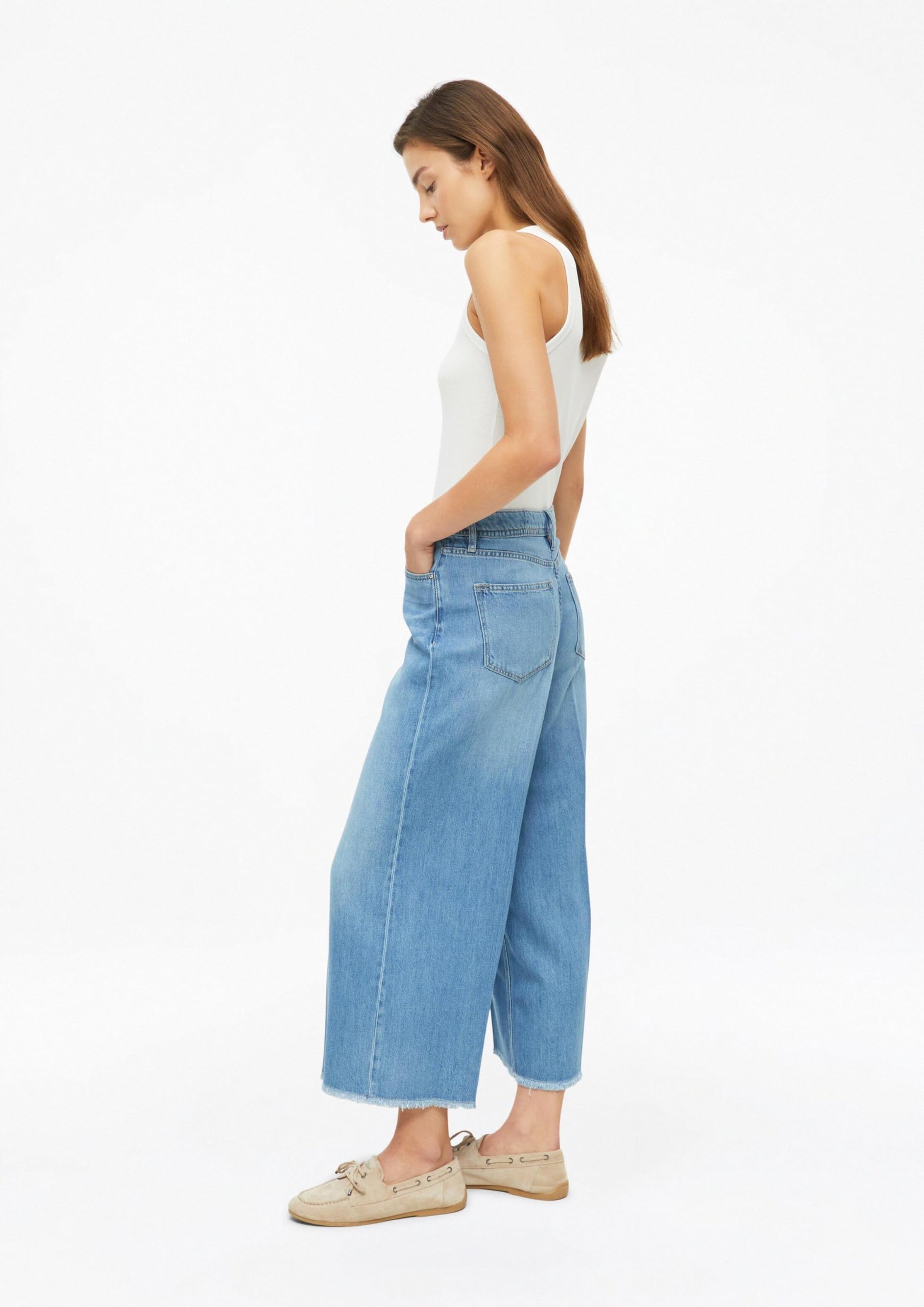 s.Oliver Suri High Rise Wide Fit Culotte Jeans Hellblau