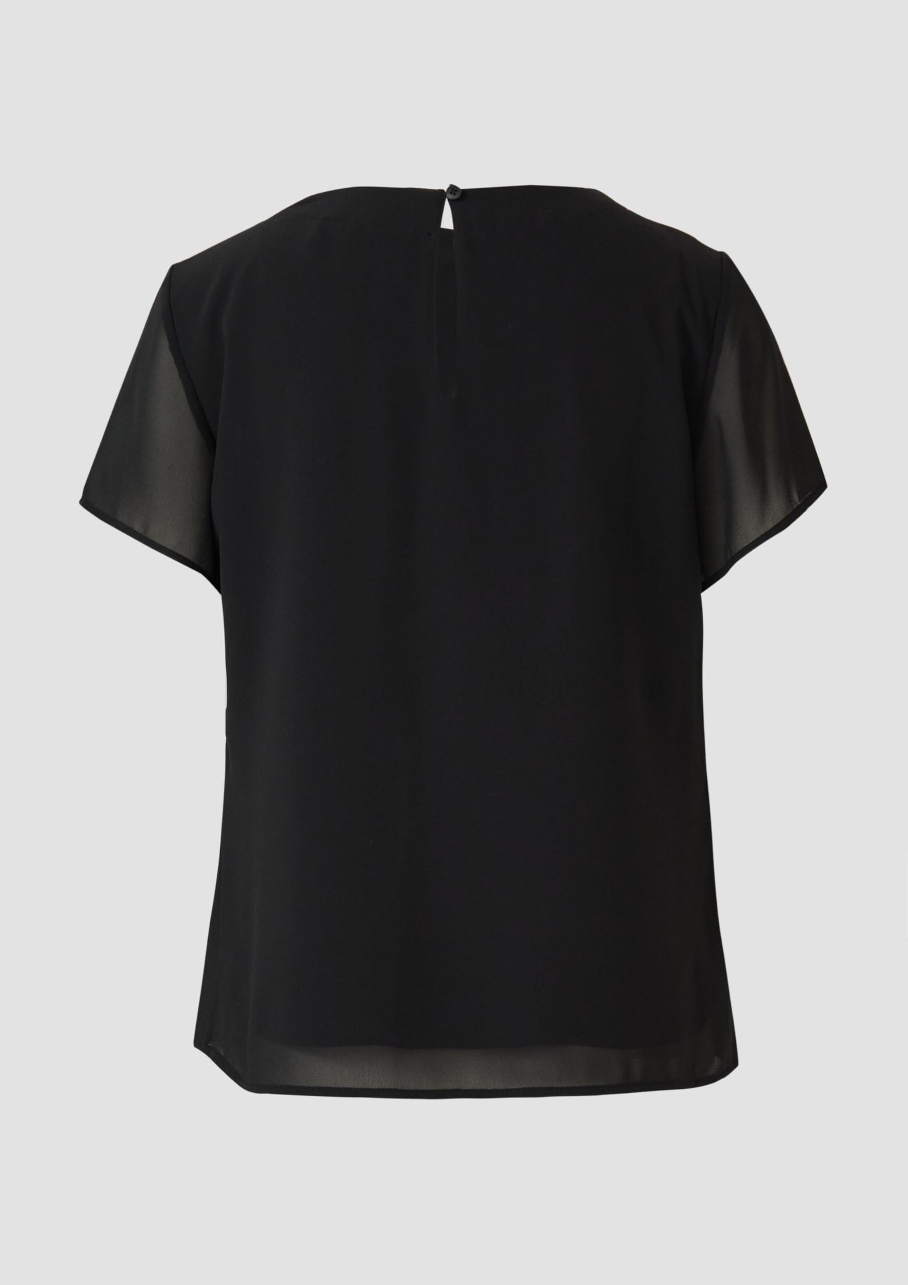 s.Oliver Chiffon-Bluse Kurzarm Gr. 38 mit Raffung