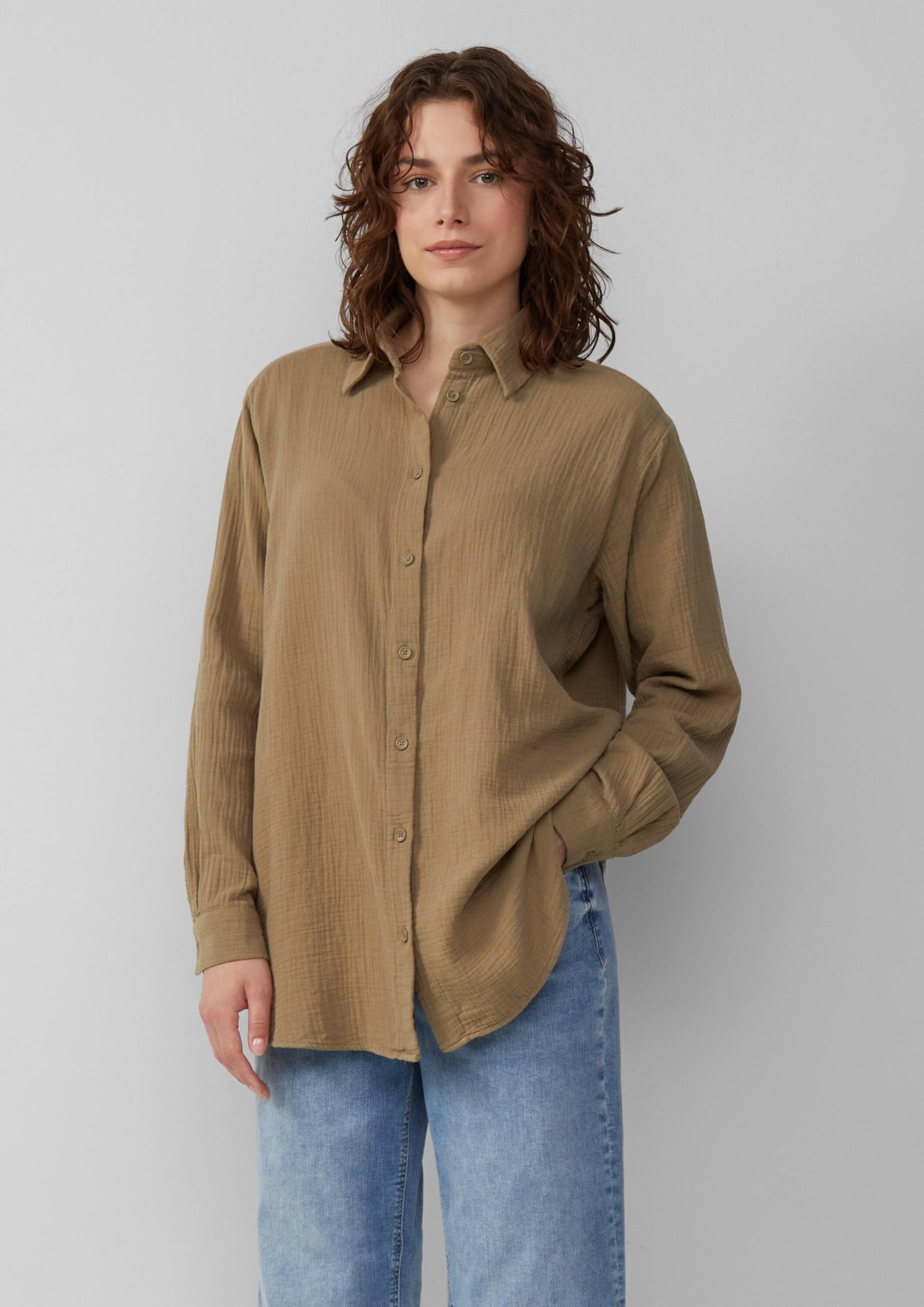 s.Oliver QS Musselin Hemdbluse Oversize Langarm