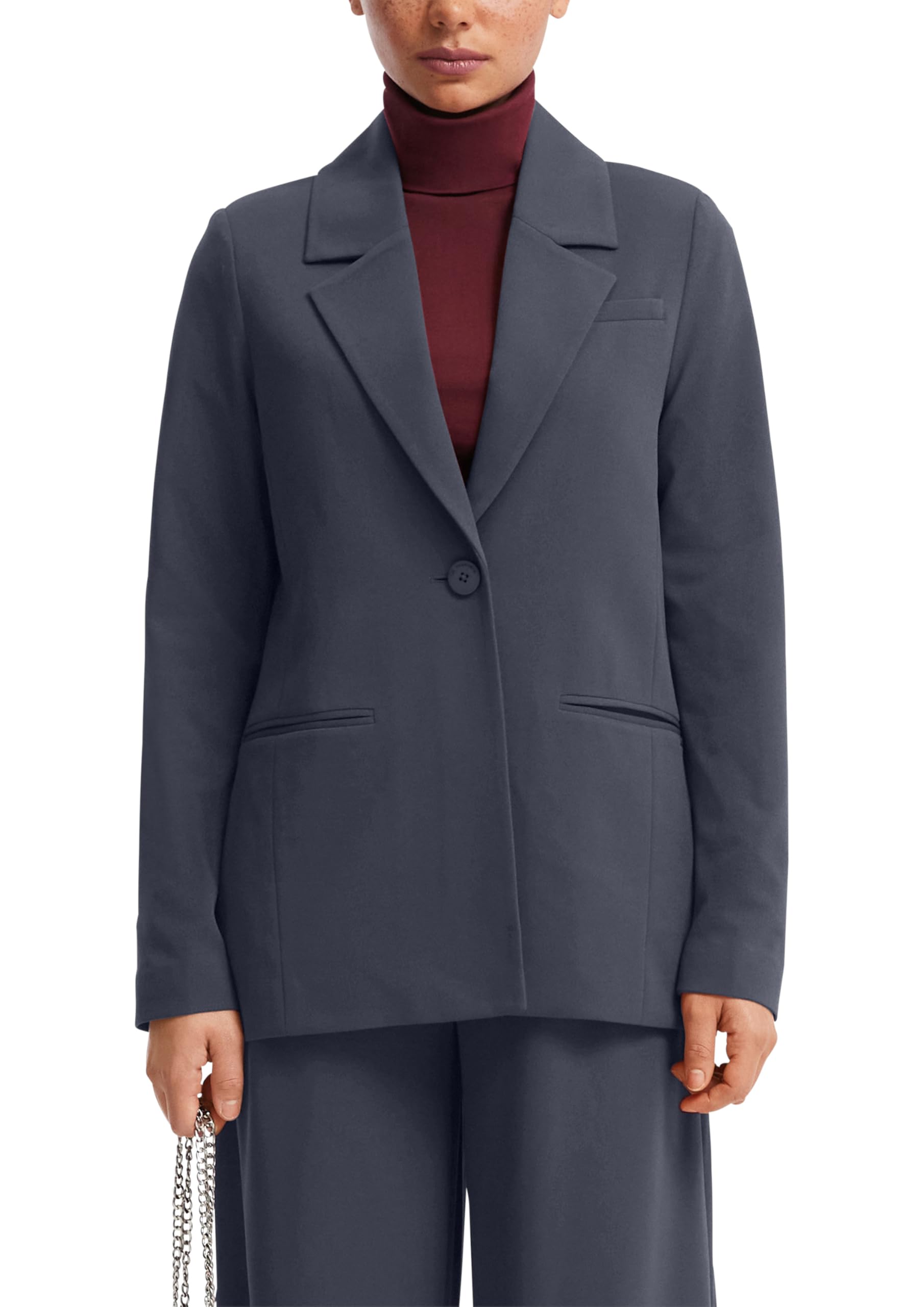 s.Oliver QS Blazer Reverskragen Interlockjersey bordeaux Gr. 32