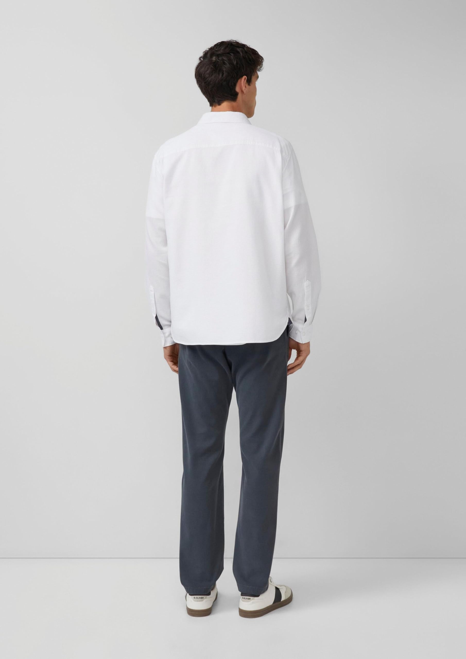 s.Oliver Red Label Hemd M weiß Regular Fit Baumwolle