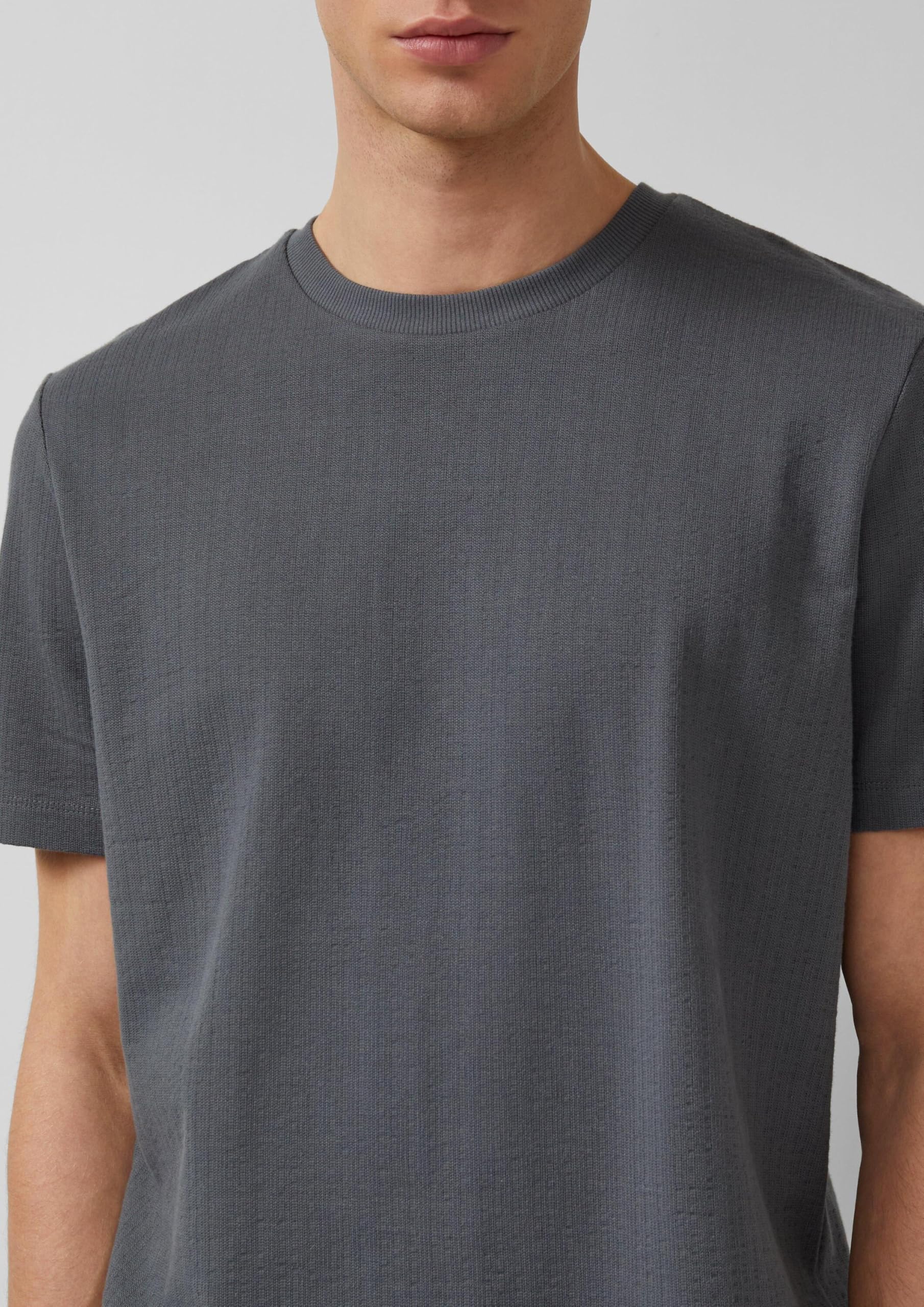 s.Oliver Junior Struktur T-Shirt dunkelgrau Baumwolle