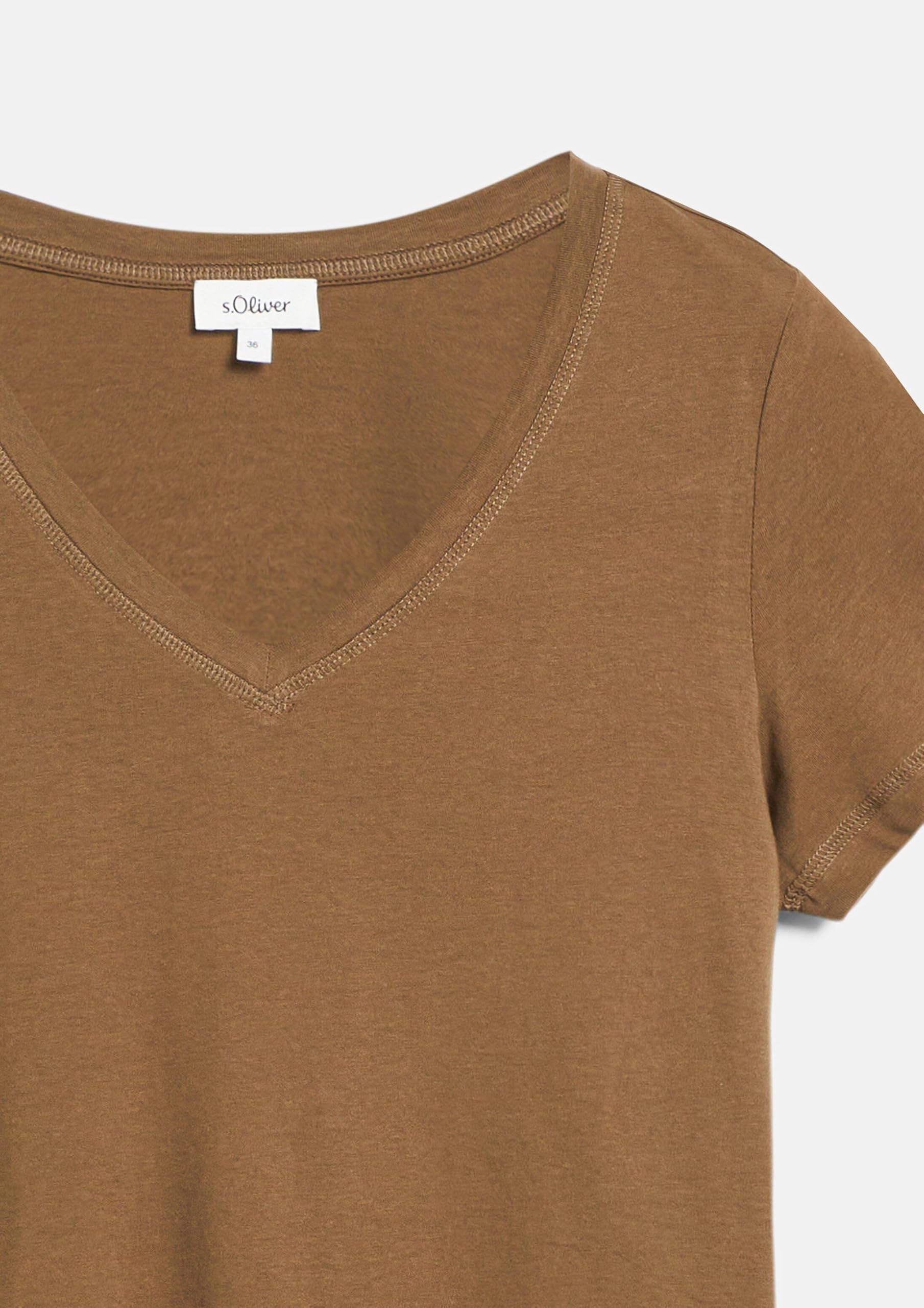 s.Oliver Red Label T-Shirt 44 beige aus Baumwolle