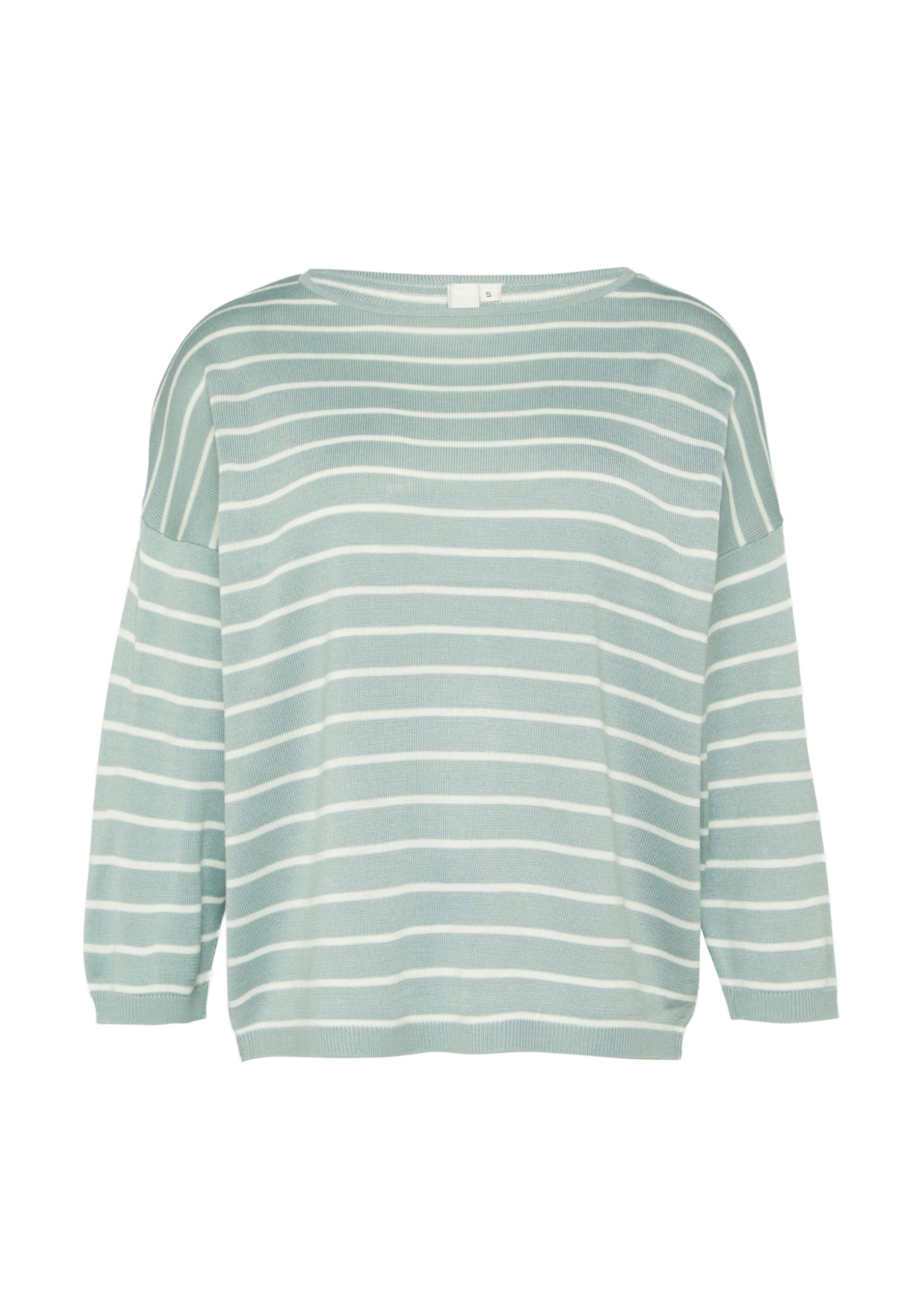 s.Oliver QS Ringel Strickpullover Viskosemix S salbeigrün