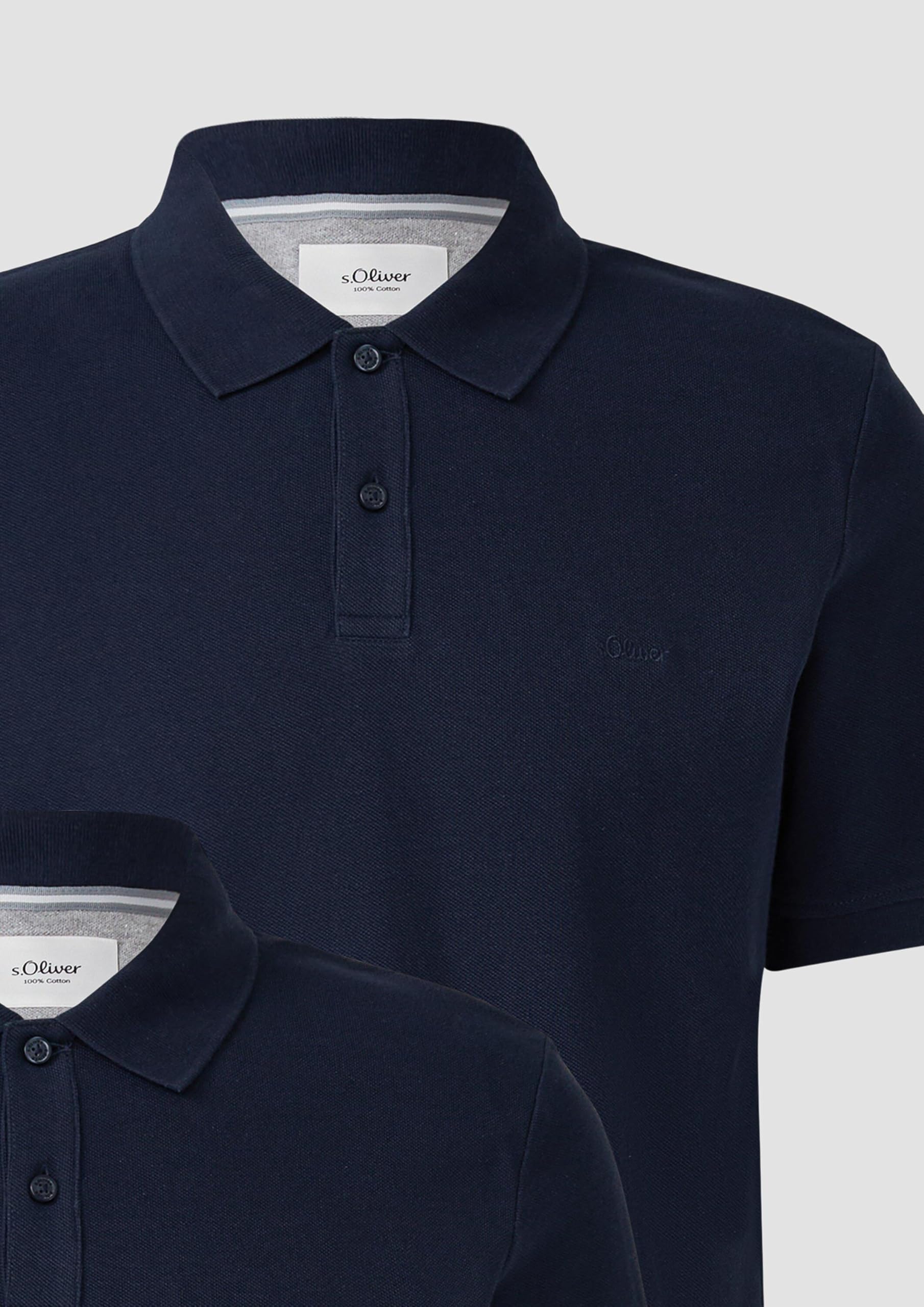 s.Oliver RED LABEL Polo Piqué Doppelpack L navy