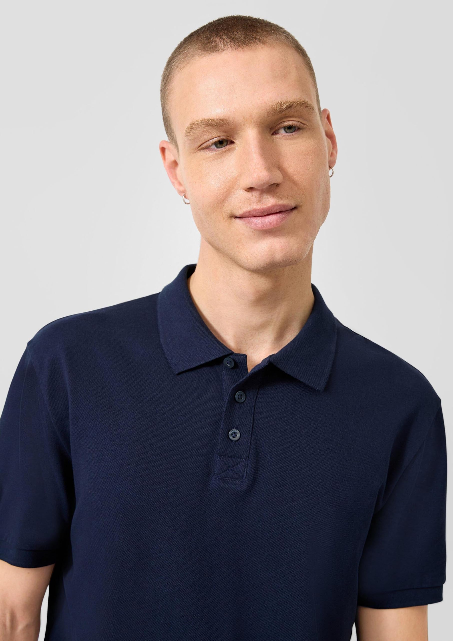 s.Oliver T-Shirt Flammgarn Baumwollmix Weiß