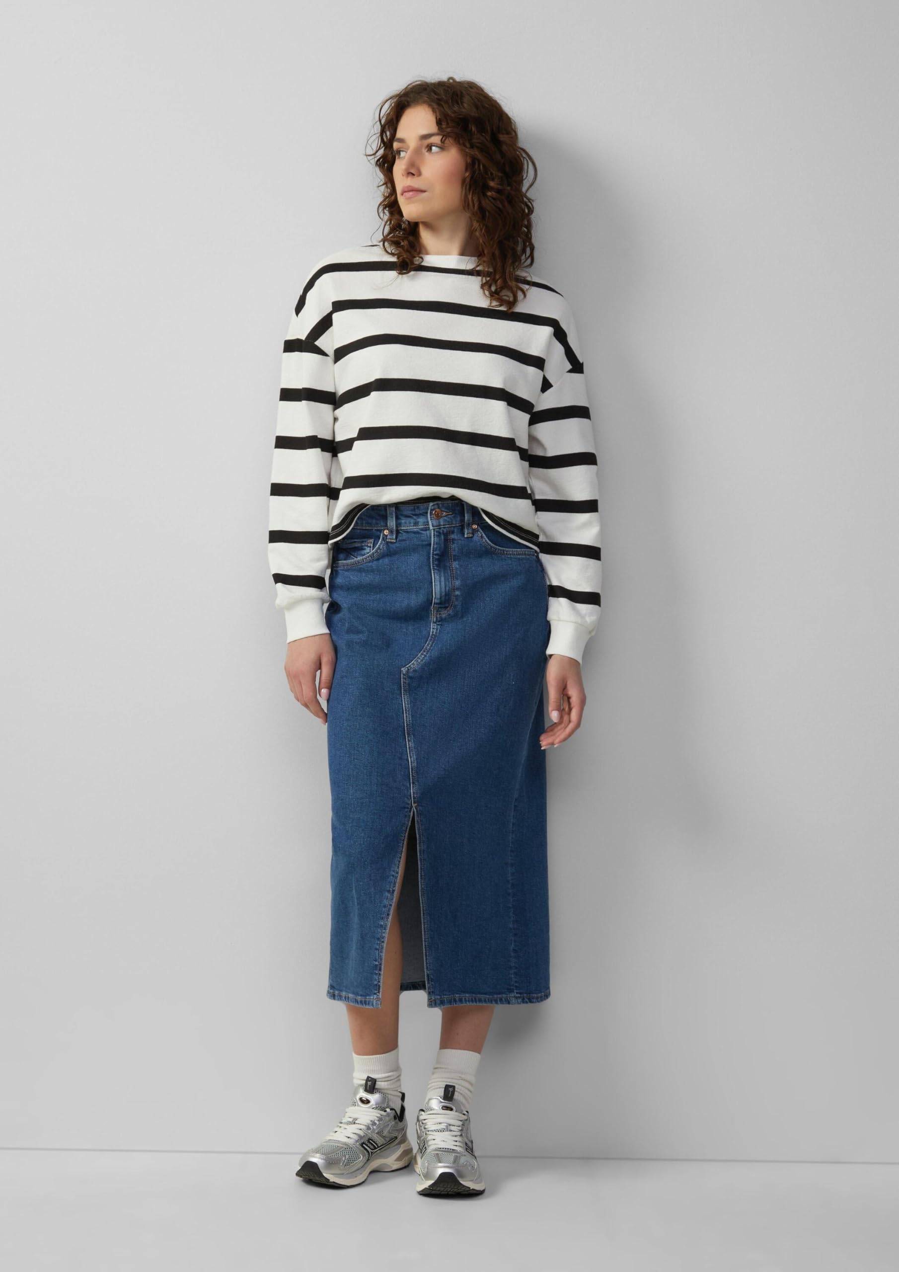 s.Oliver QS Denimrock wadenlang Damen Gr.38 Schlitz