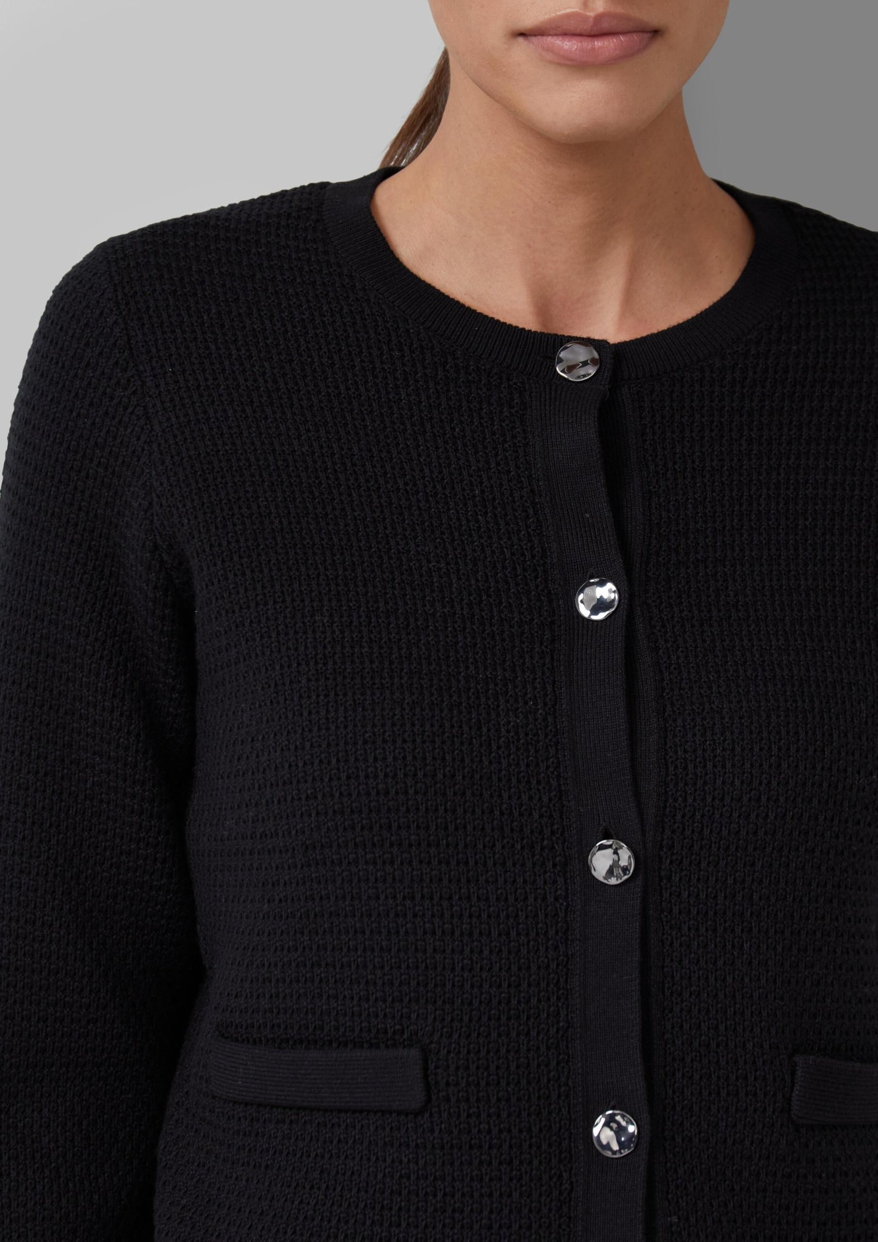 s.Oliver Junior Cardigan Strickjacke Schwarz Baumwolle