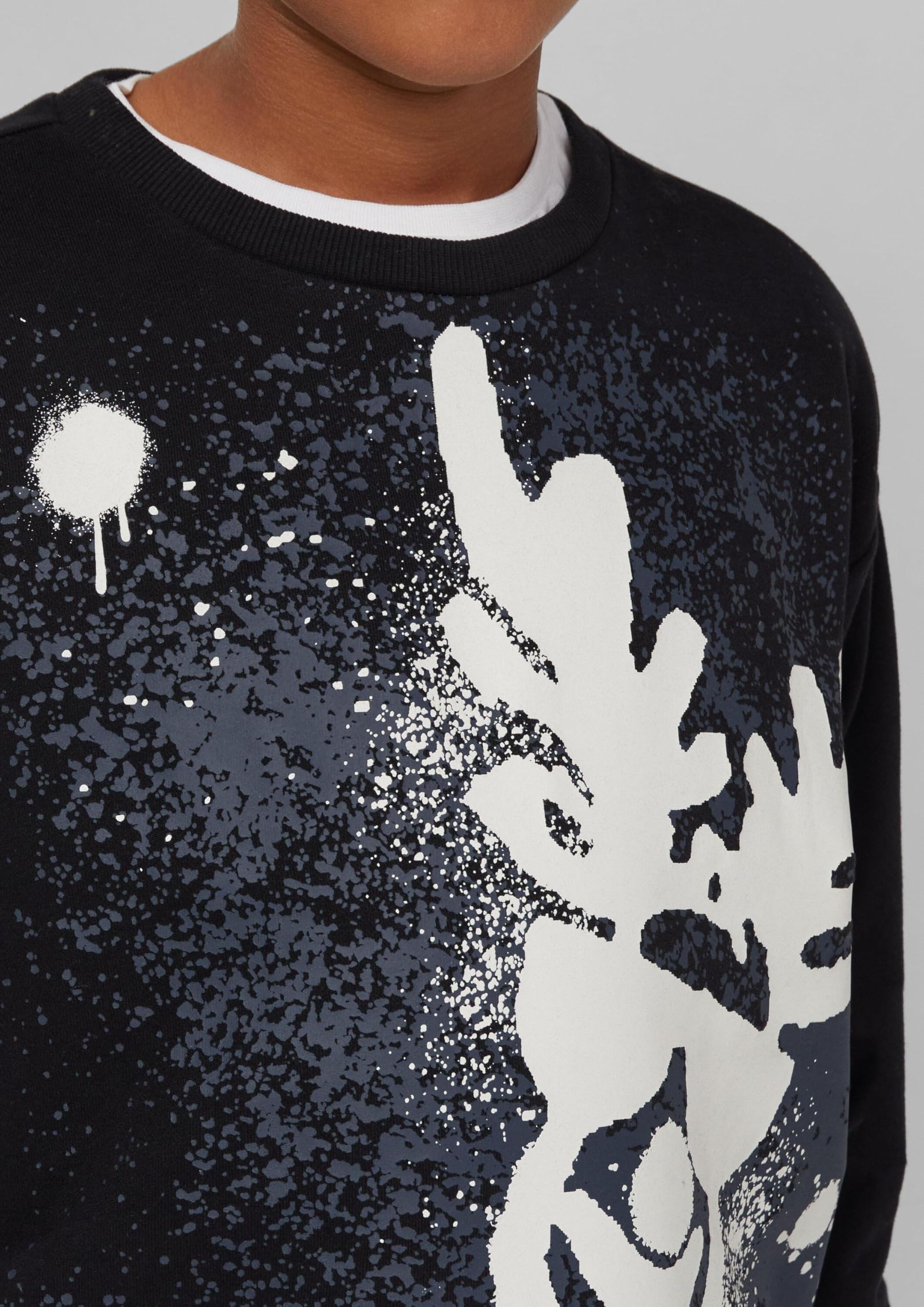s.Oliver Red Label X-Mas Sweatshirt schwarz Oversize