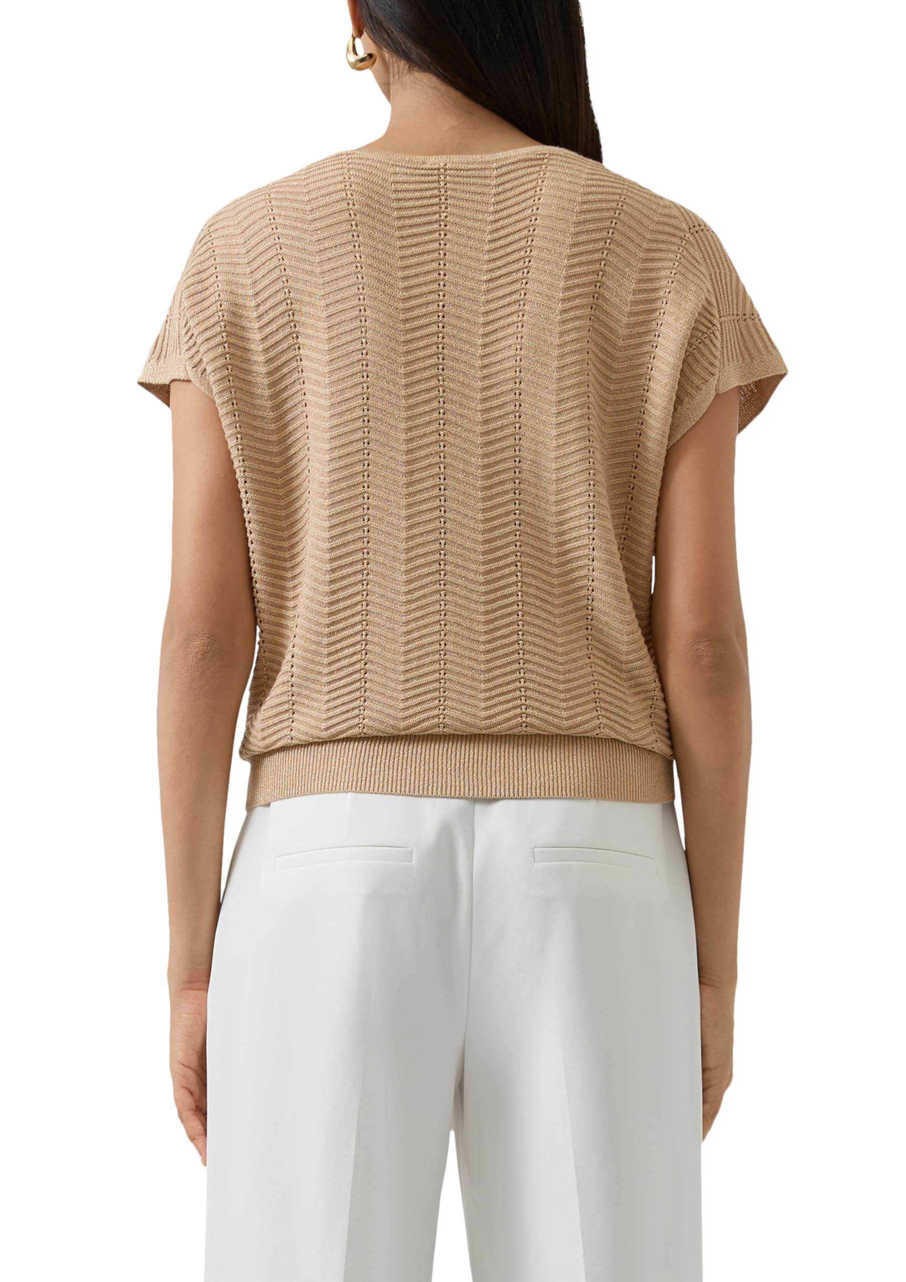 s.Oliver Red Label Feinstrickshirt Metallic-Garn kurzarm L