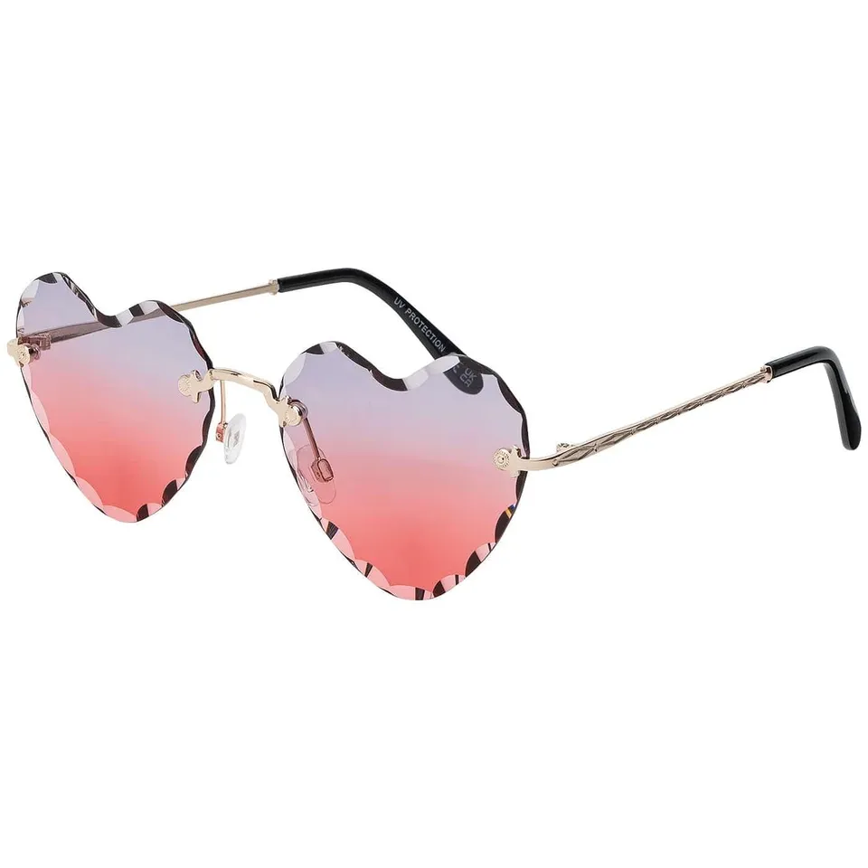 BEZLIT Herz Sonnenbrille UV400 Lila-Rot Verlauf