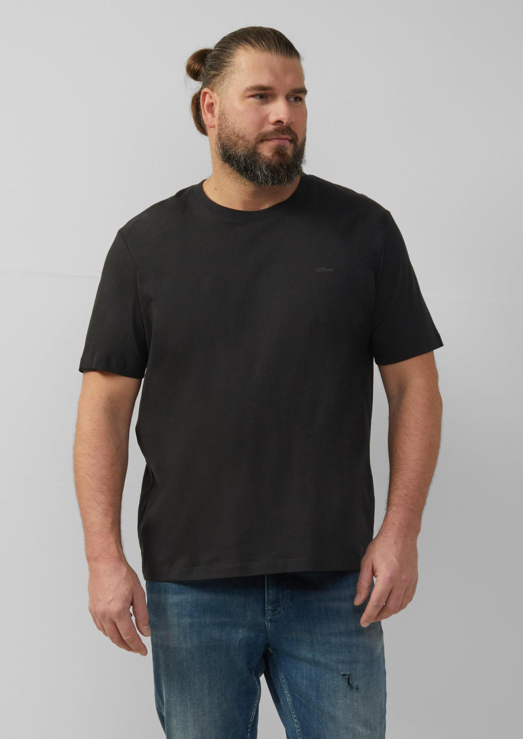 s.Oliver T-Shirt mit Logo-Print aus Baumwolle weiß