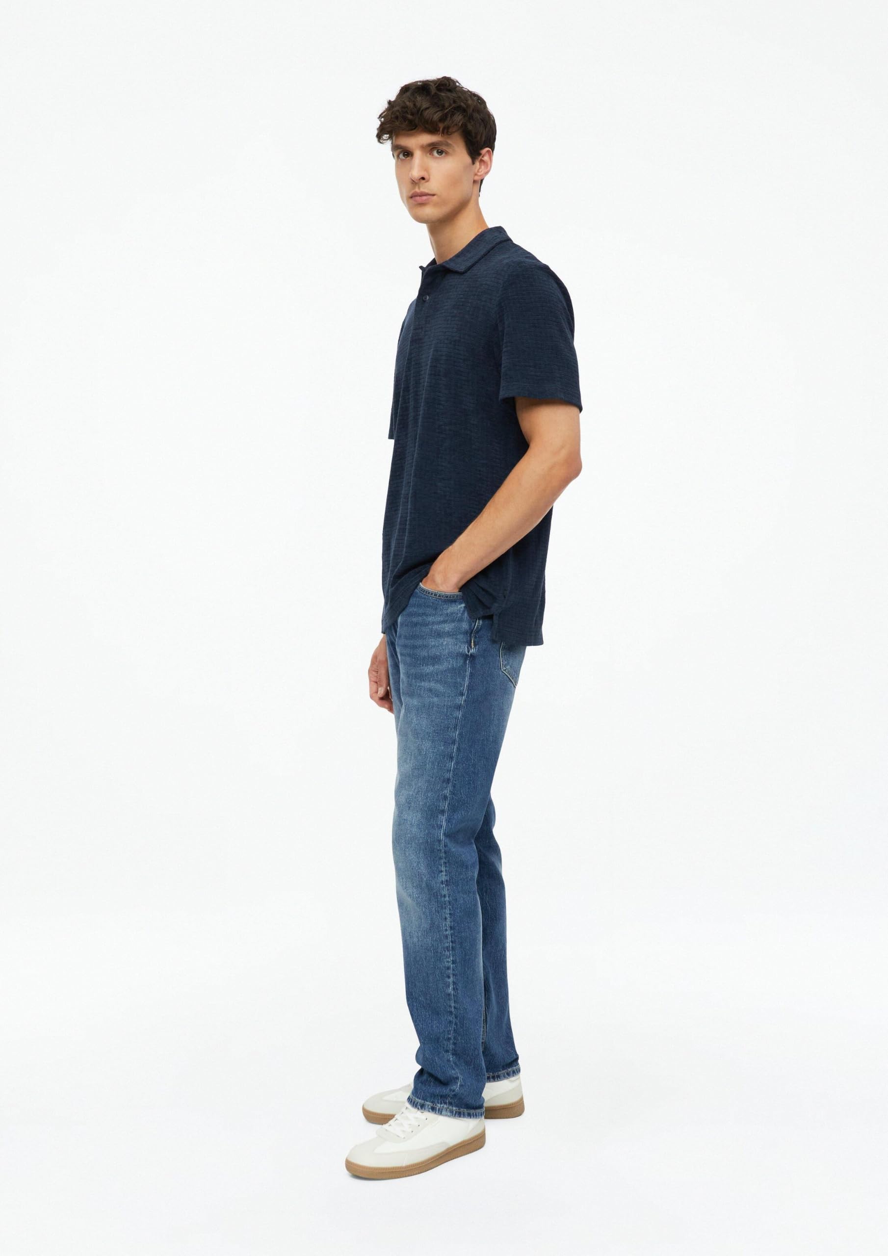 s.Oliver Polo-Shirt Strukturfrottee Navy Baumwolle