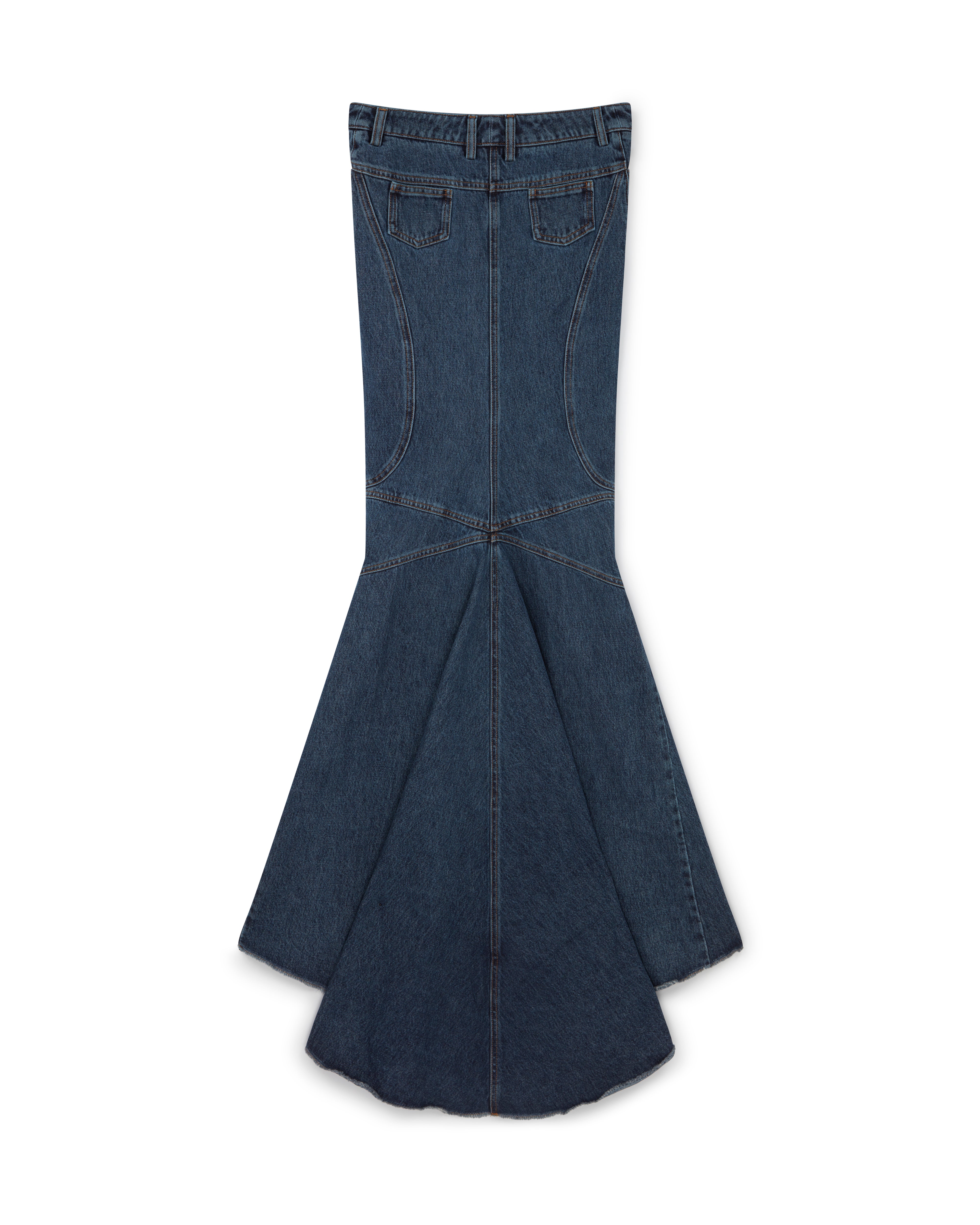 Mowalola Denim Mermaid Rock Jeansrock True Denim lang