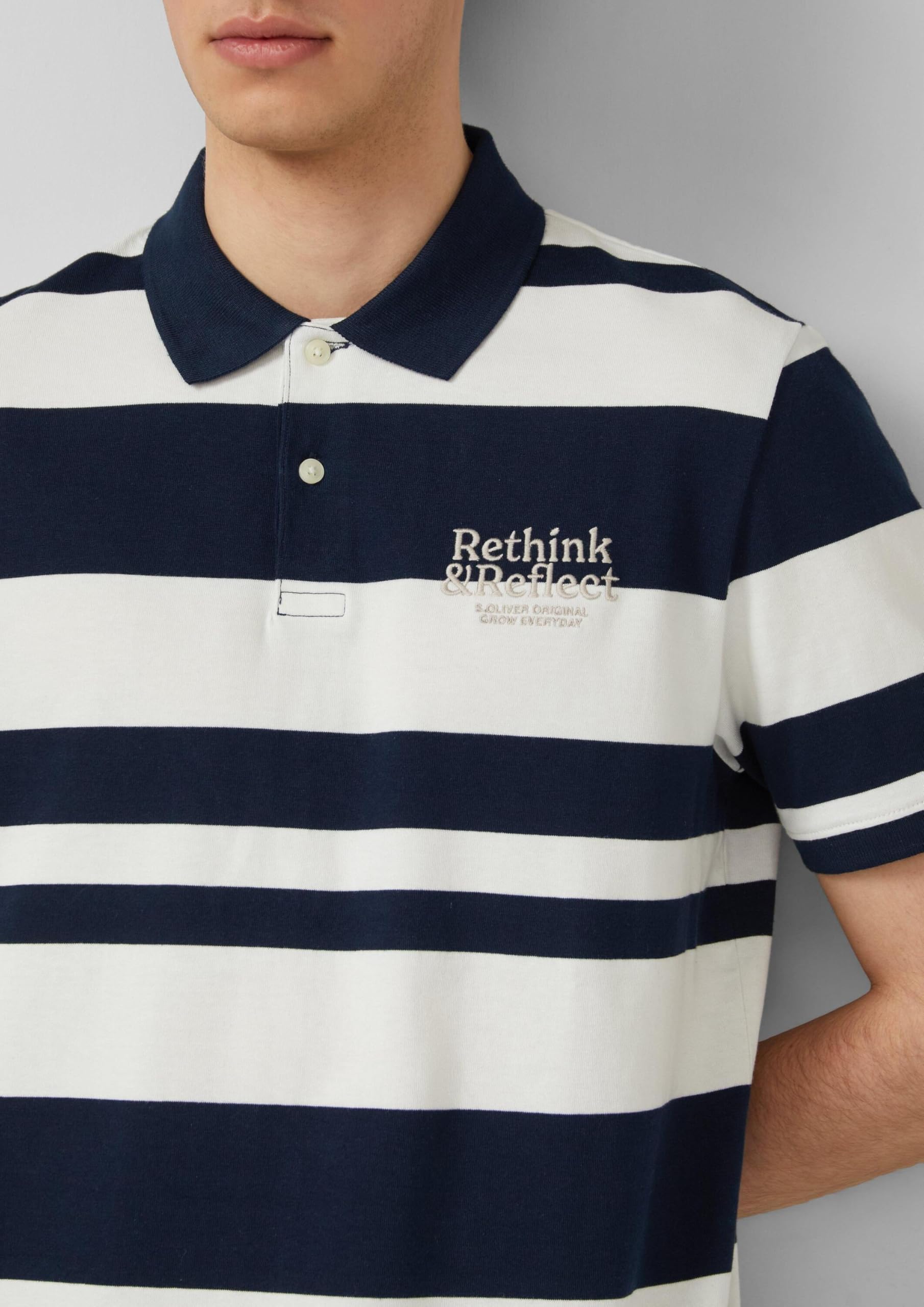 s.Oliver Poloshirt Streifen Stickerei 3XL Navy