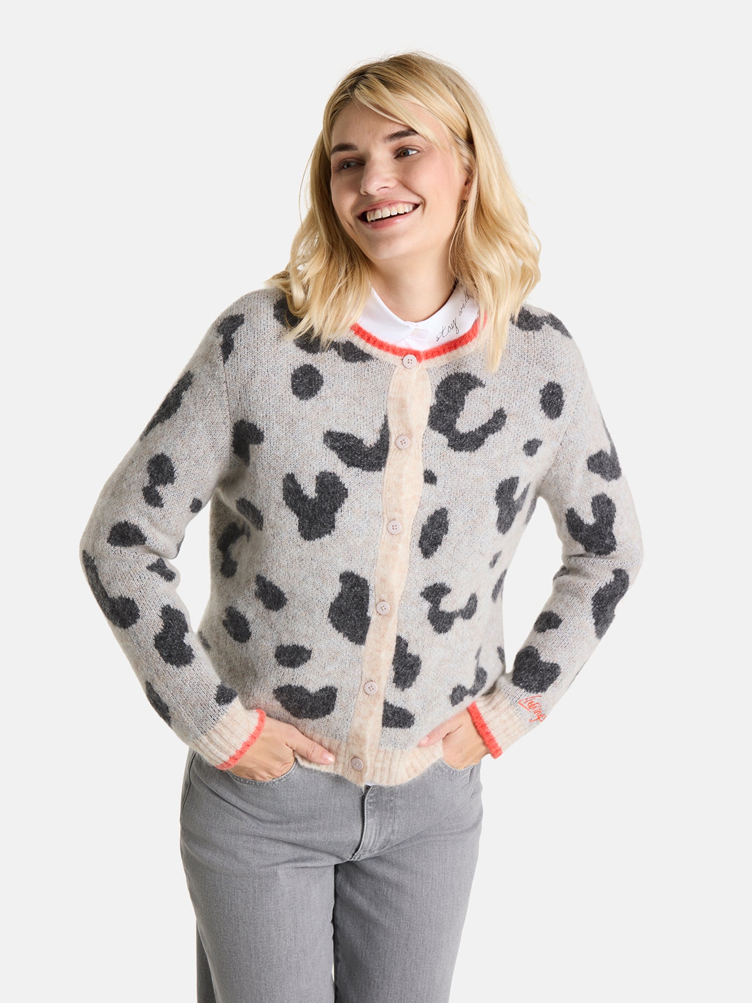 Lieblingsstück AnninaL Strickjacke beige Mohair Animal