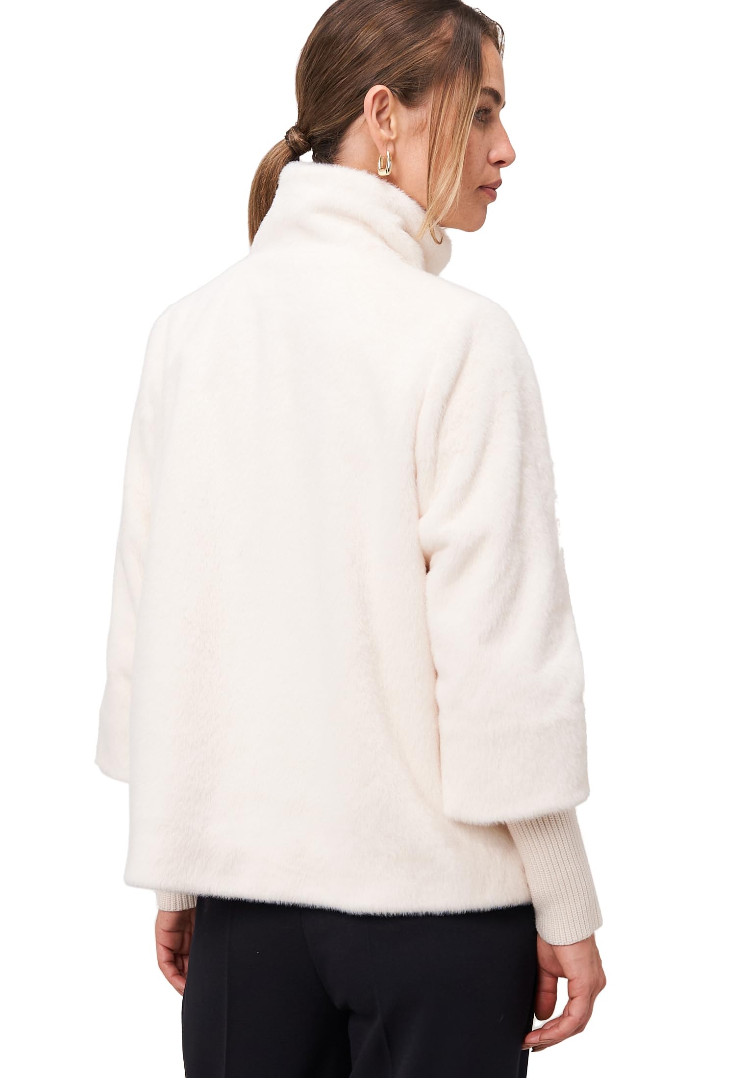 zero Fellimitat-Jacke Stehkragen 40 Eggnog warm