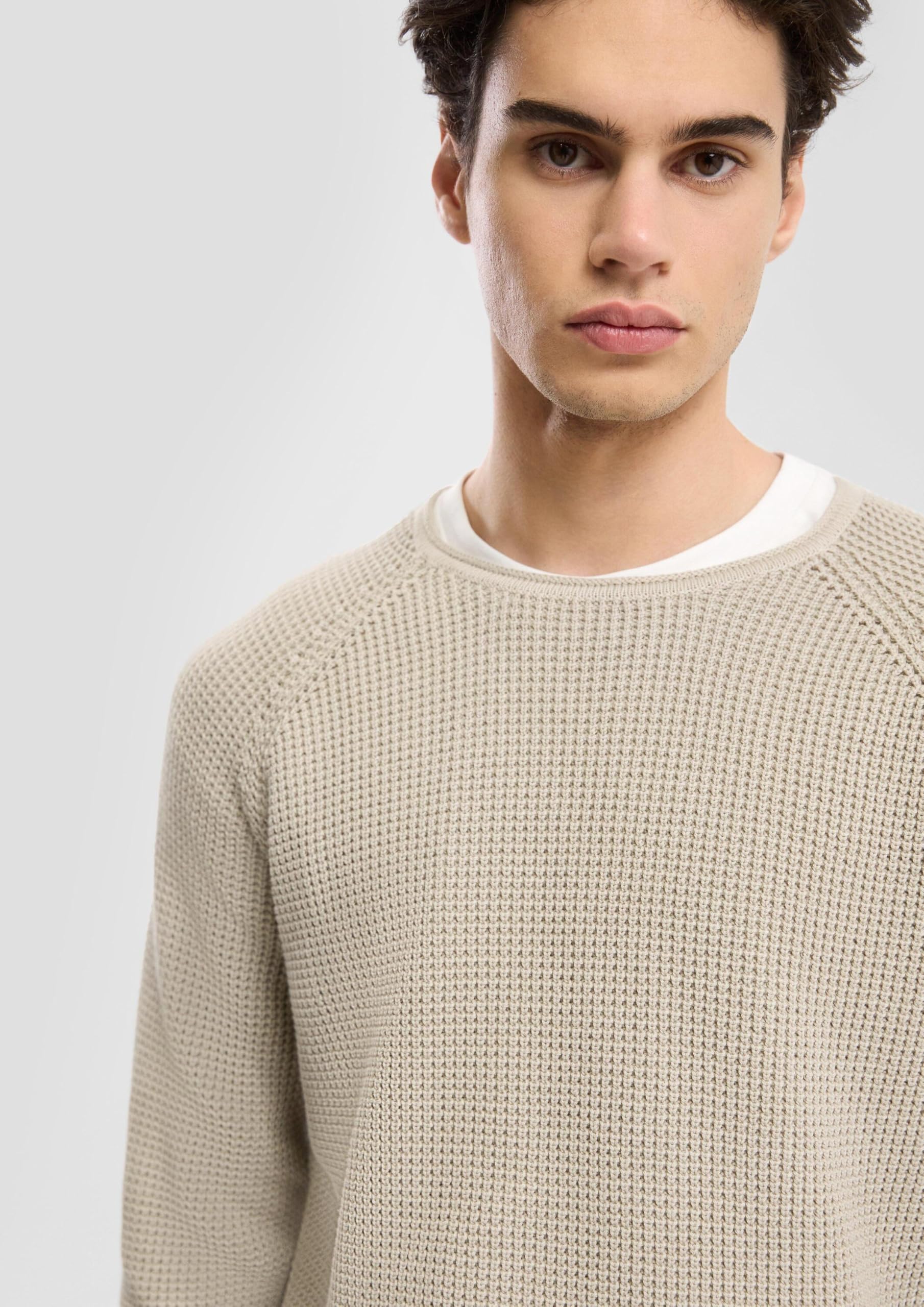 s.Oliver QS Grobstrickpullover mit Wascheffekt Pullover olivgrün