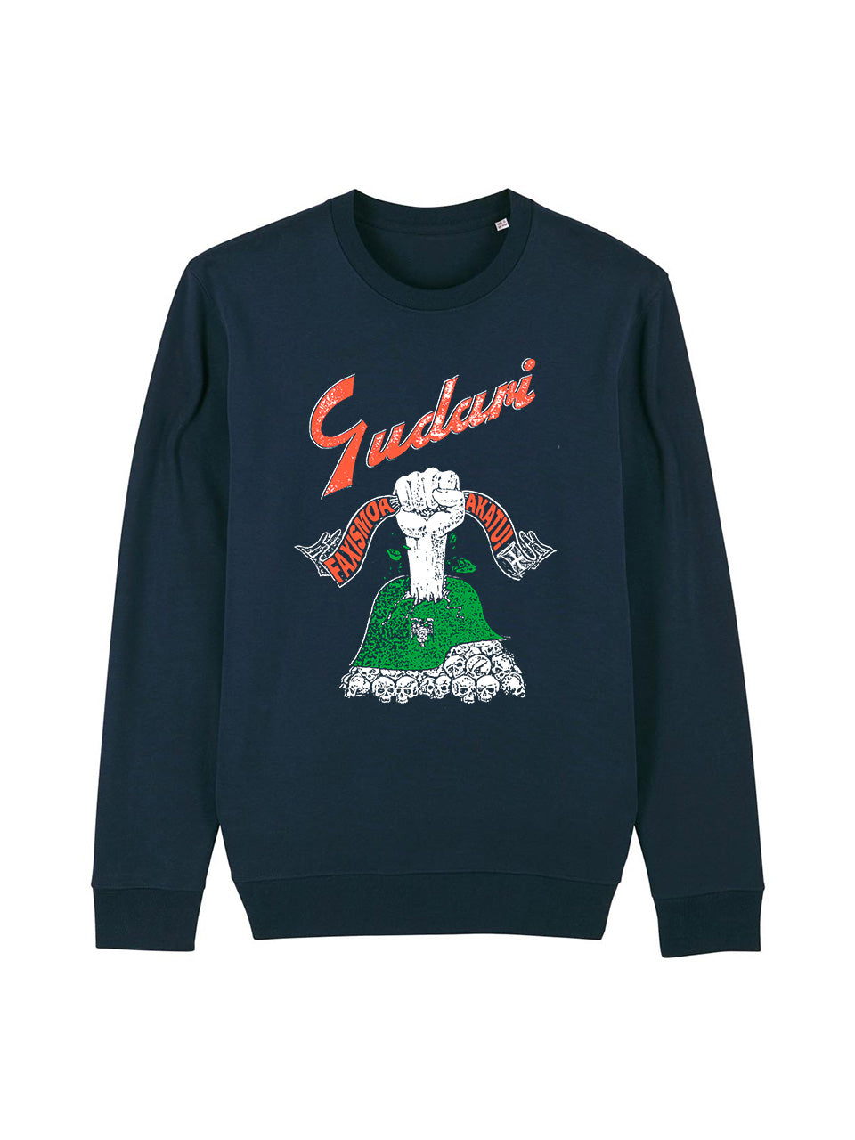 dna merch Gudari Rundhalspullover Schwarz Baskischer Widerstand