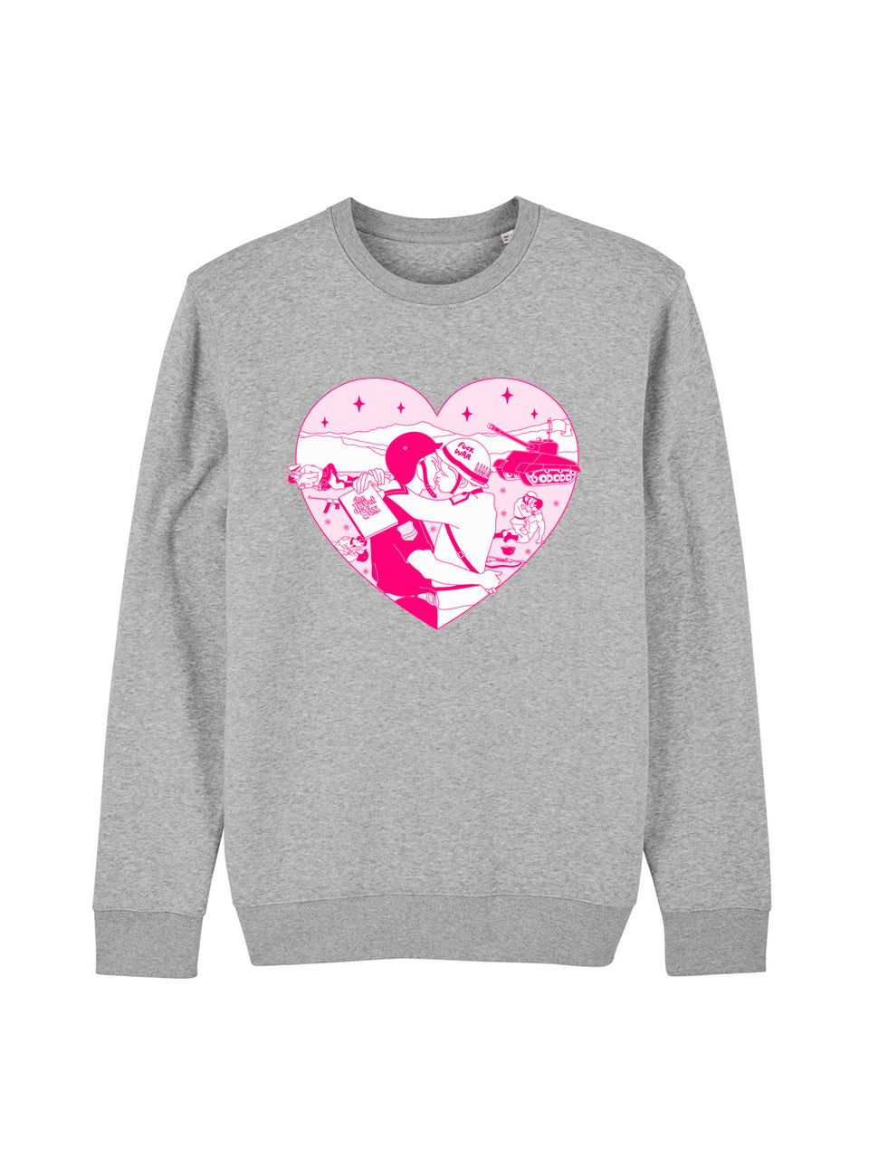 dna merch Freude Am Frieden Rundhalspullover Damen Schwarz Baumwolle