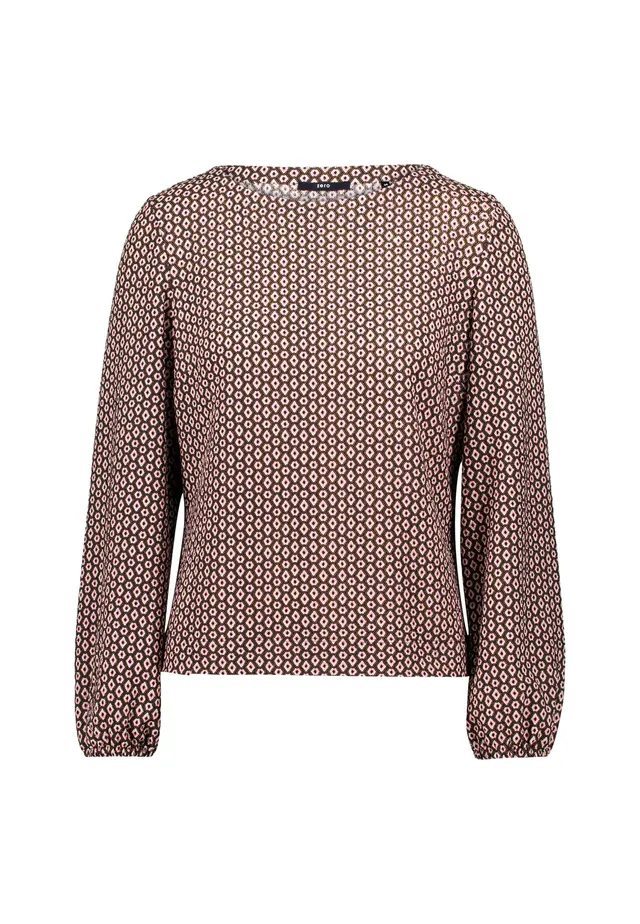 zero Bluse grafischer Print CreamBrown Gr.40