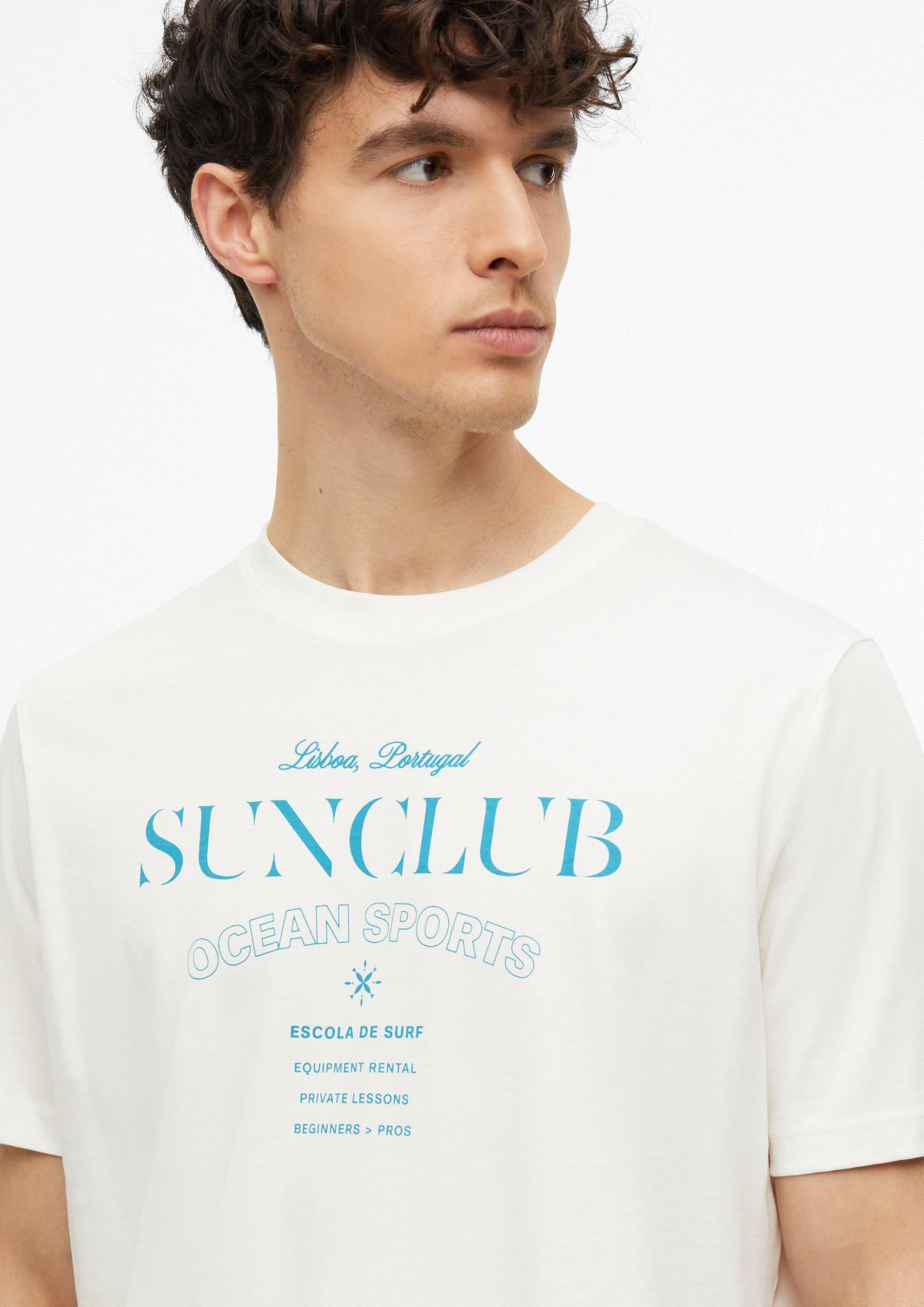 s.Oliver Herren T-Shirt Jersey Frontprint aus Baumwolle