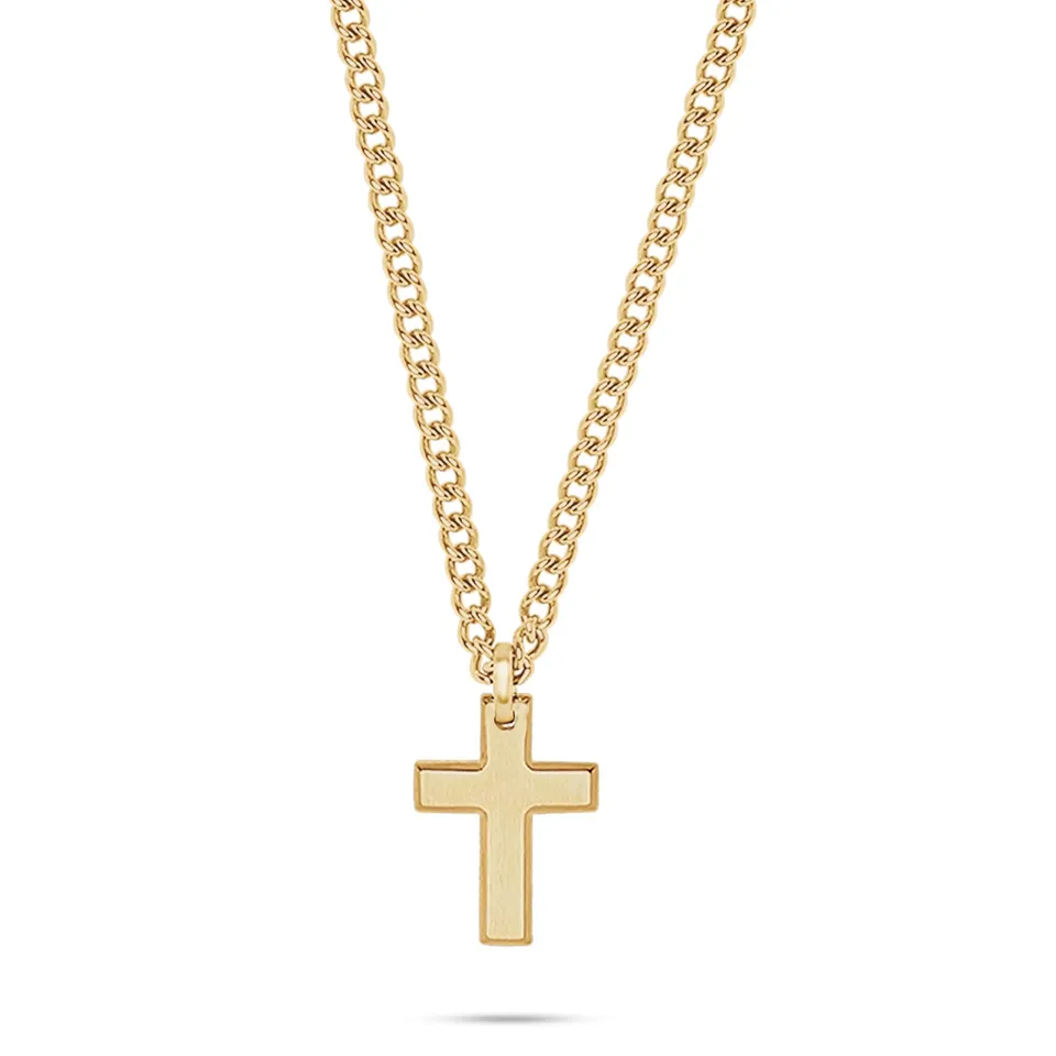 s.Oliver Halskette Edelstahl Kreuz Gold Geschenk