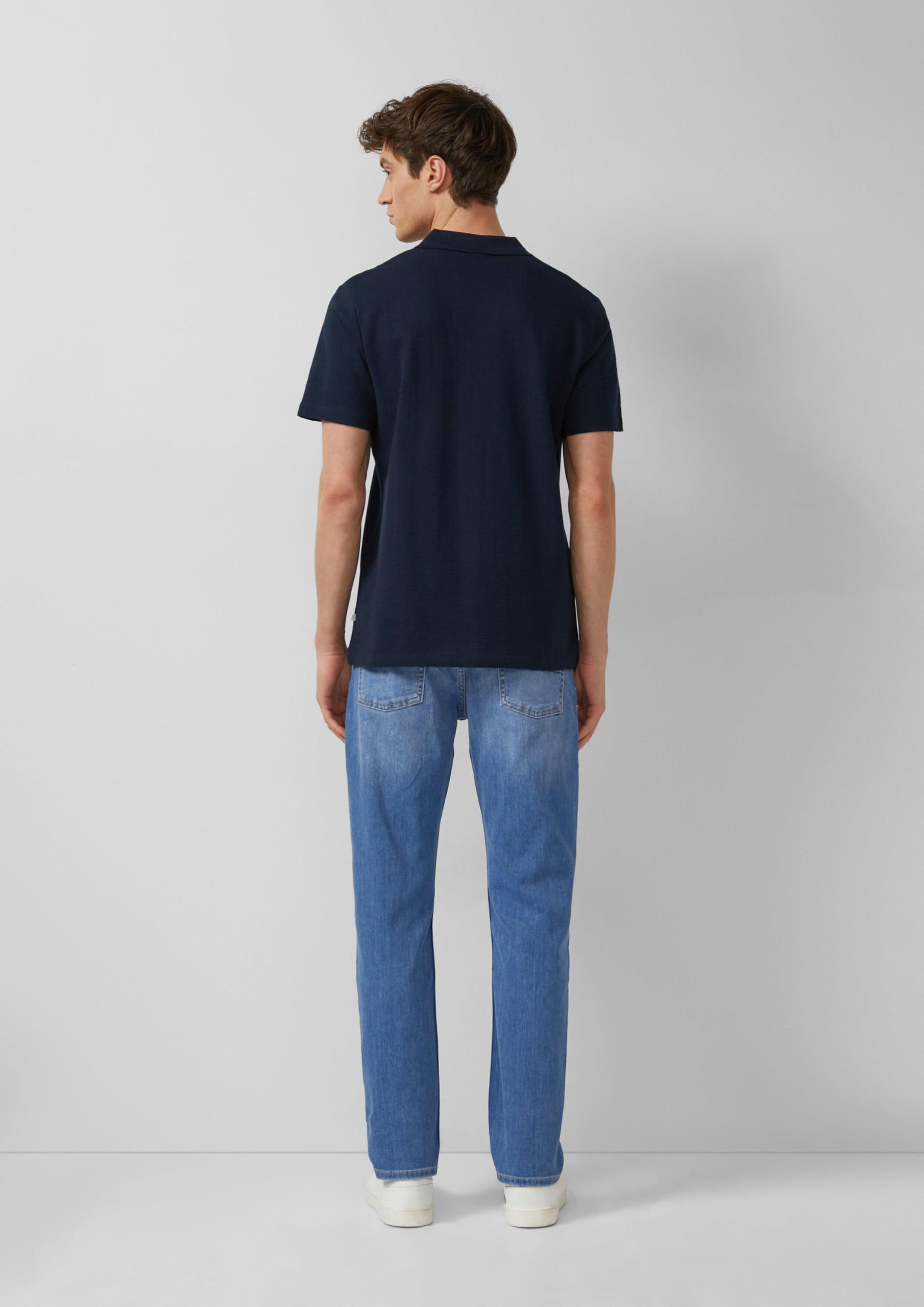 s.Oliver Junior Struktur Poloshirt navy reine Baumwolle