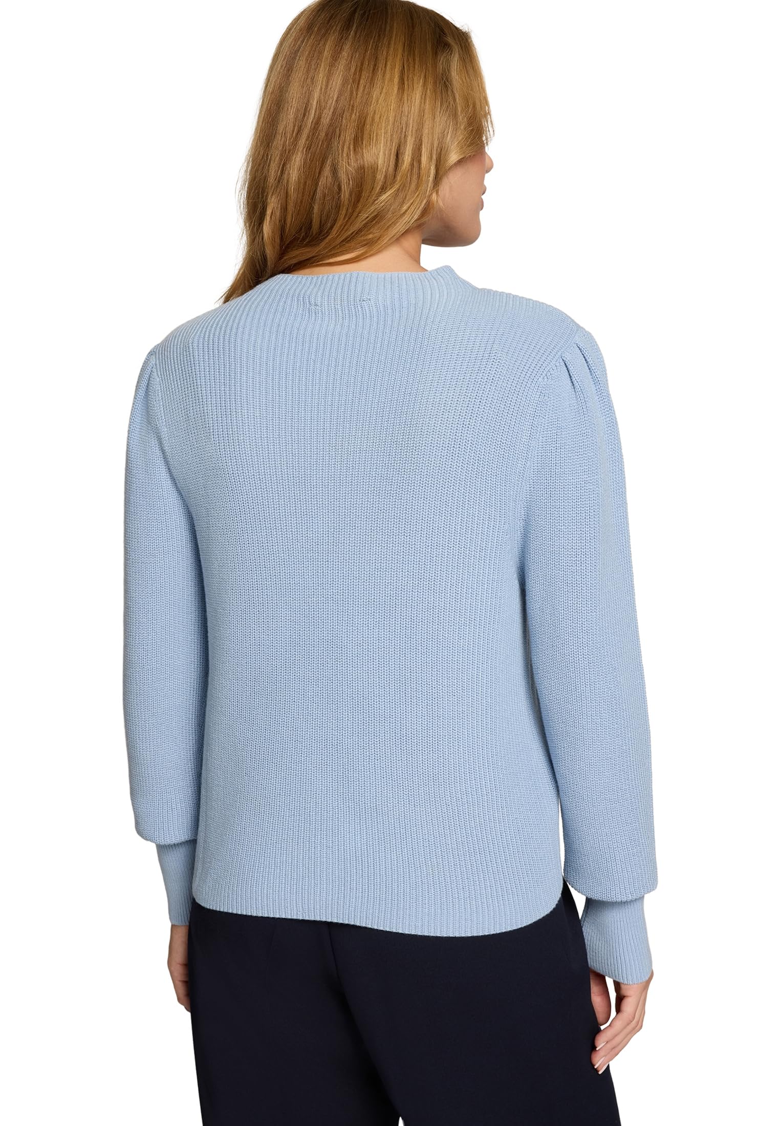 zero Strickpullover Ballonärmel Pullover 40 Soft Chambray warm