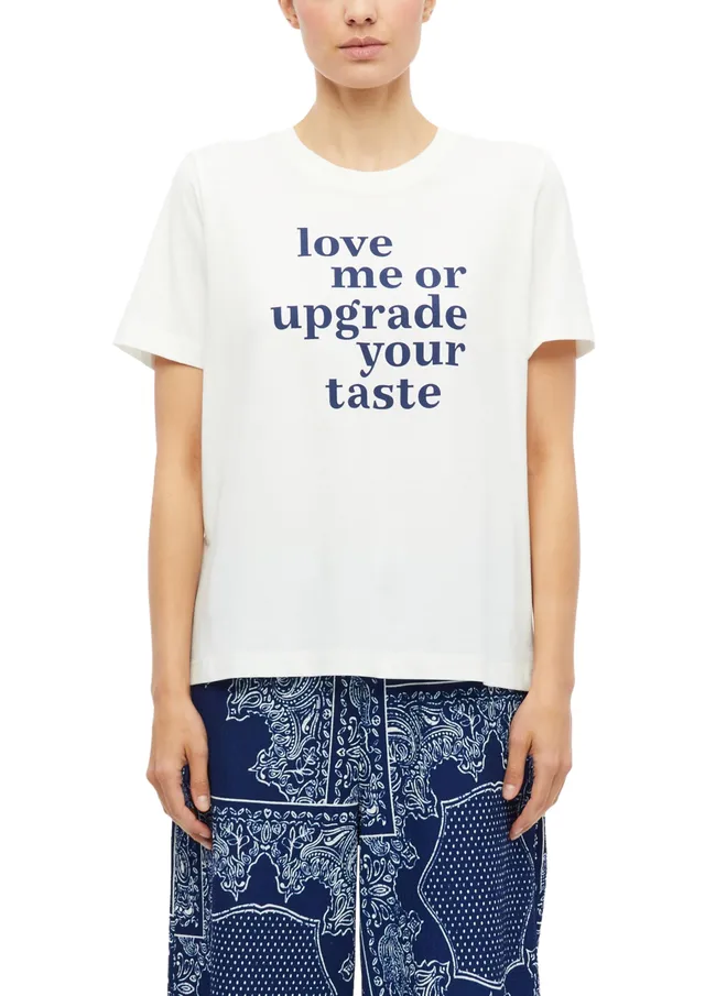 s.Oliver RED LABEL Relaxed T-Shirt Creme Frontprint